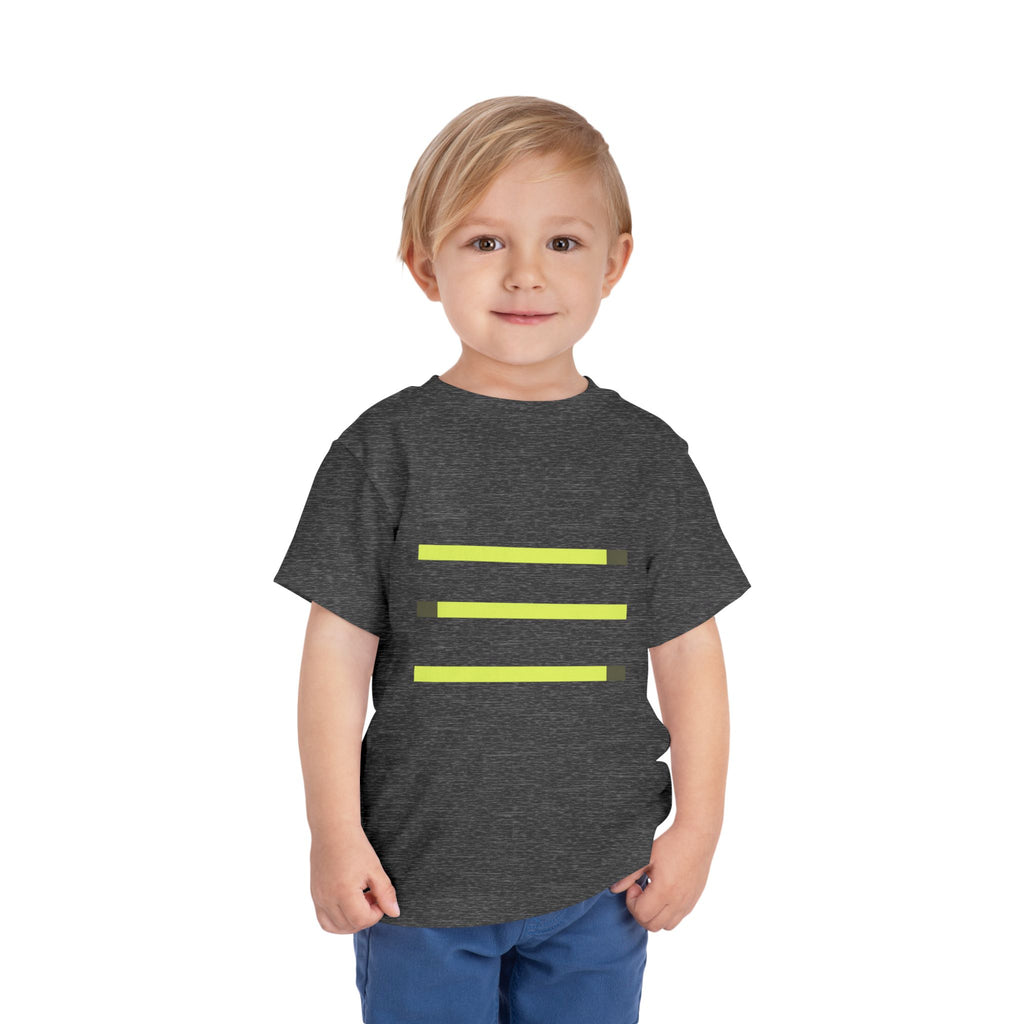 Toddler Short Sleeve Tee with Yellow Lines, Kids Fashion, Summer Playwear, Birthday Gift, Everyday Comfort, Fun Casual Wear