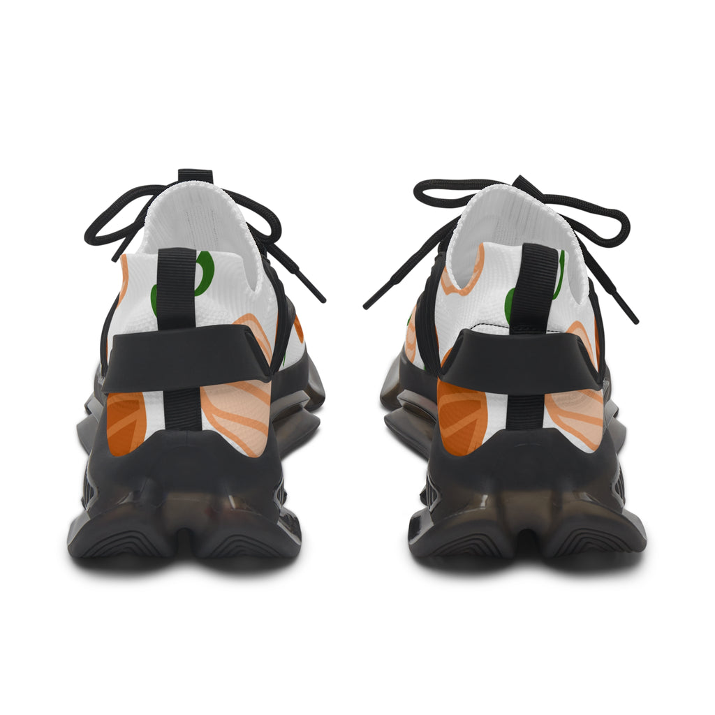 Women's Pumpkin Mesh Sneakers, Lightweight Footwear, Fall Fashion, Casual Sneakers, Halloween Style, Comfortable Sneakers