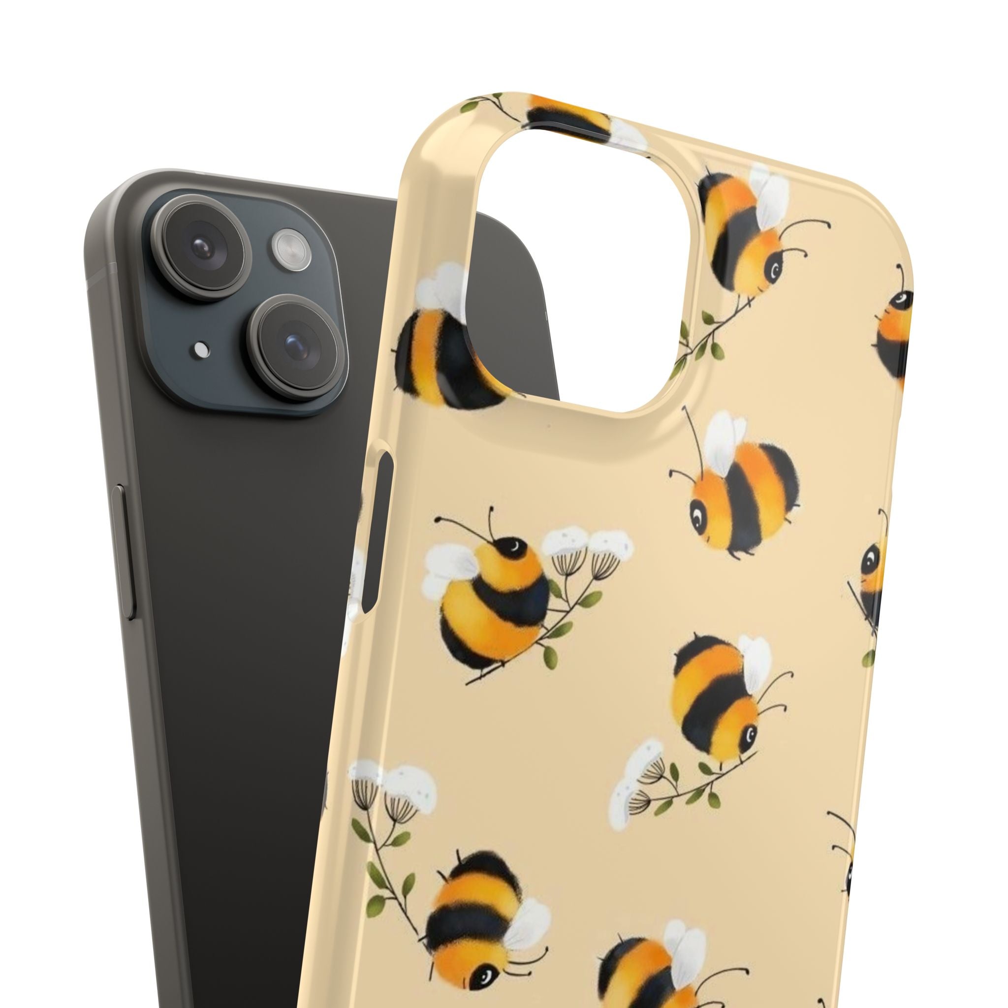 Bee-inspired Slim Phone Cases, Cute Bumblebee Design, Eco-friendly Mobile Covers, Perfect Gift for Nature Lovers