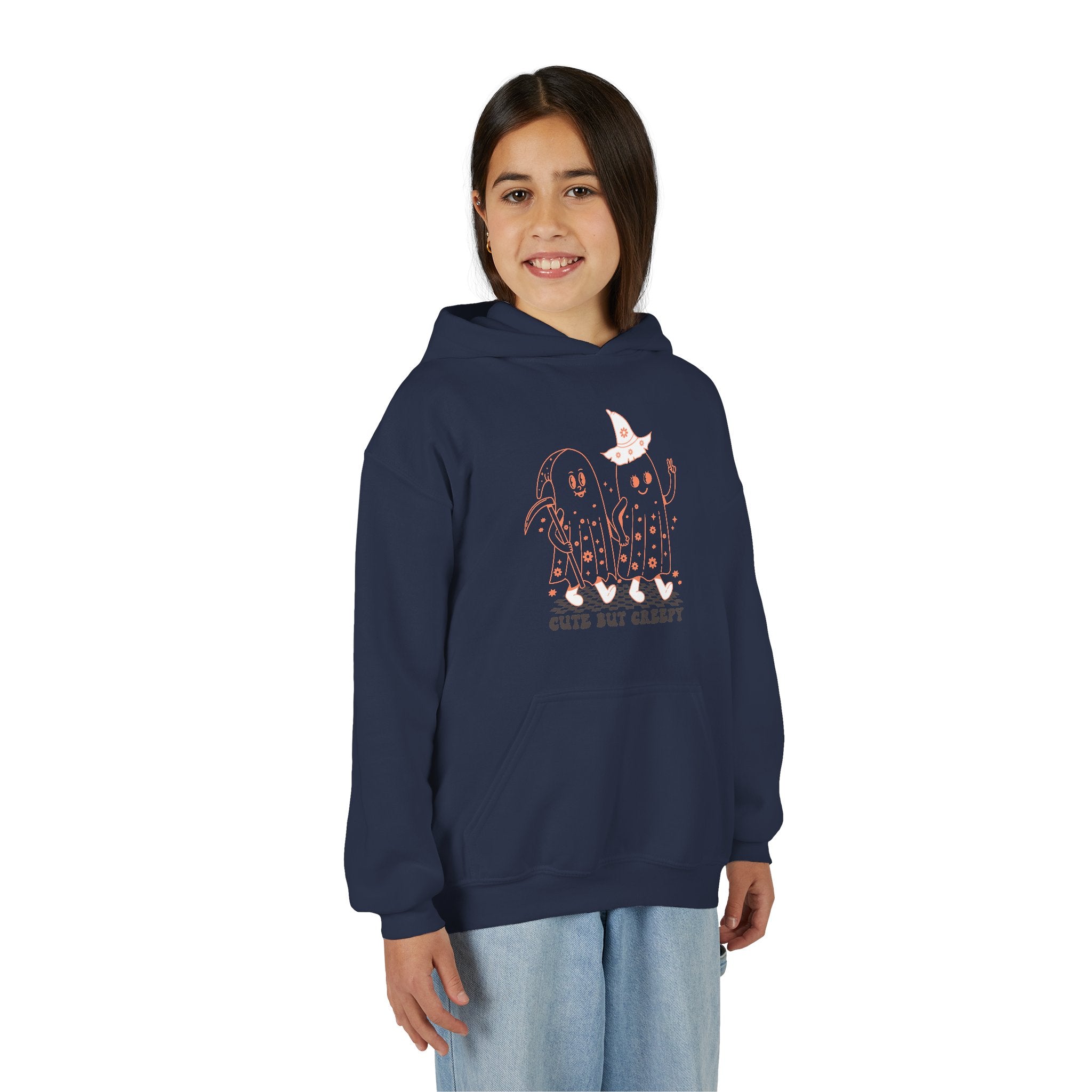 Cute but Creepy Youth Hoodie | Trendy Sweatshirt for Teens | Unique Gift for Halloween, Birthdays, or Everyday Wear