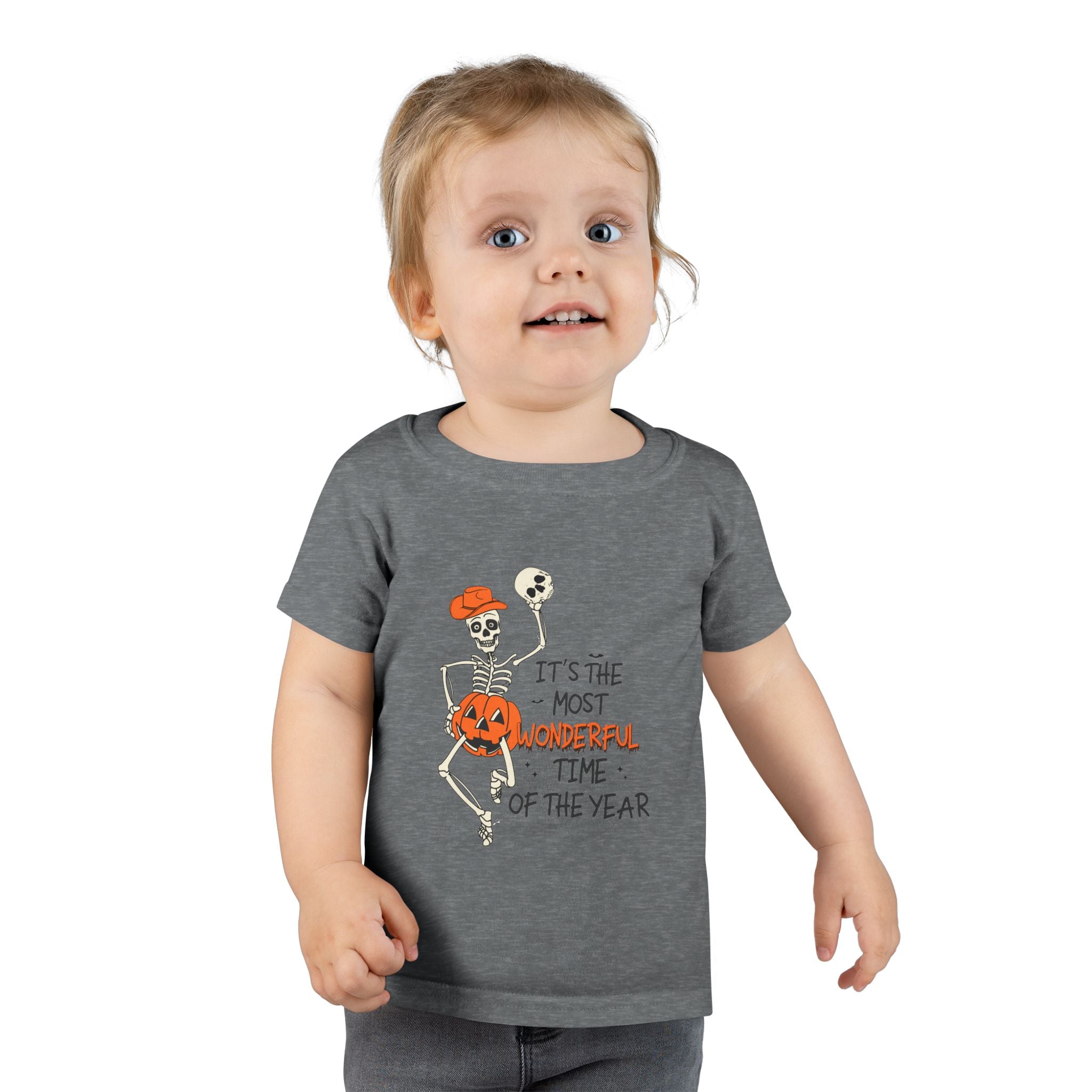Halloween Skeleton Toddler T-Shirt, Cute Kids Costume Tee, Halloween Party Outfit, Spooky Season Apparel, Trick or Treat Shirt