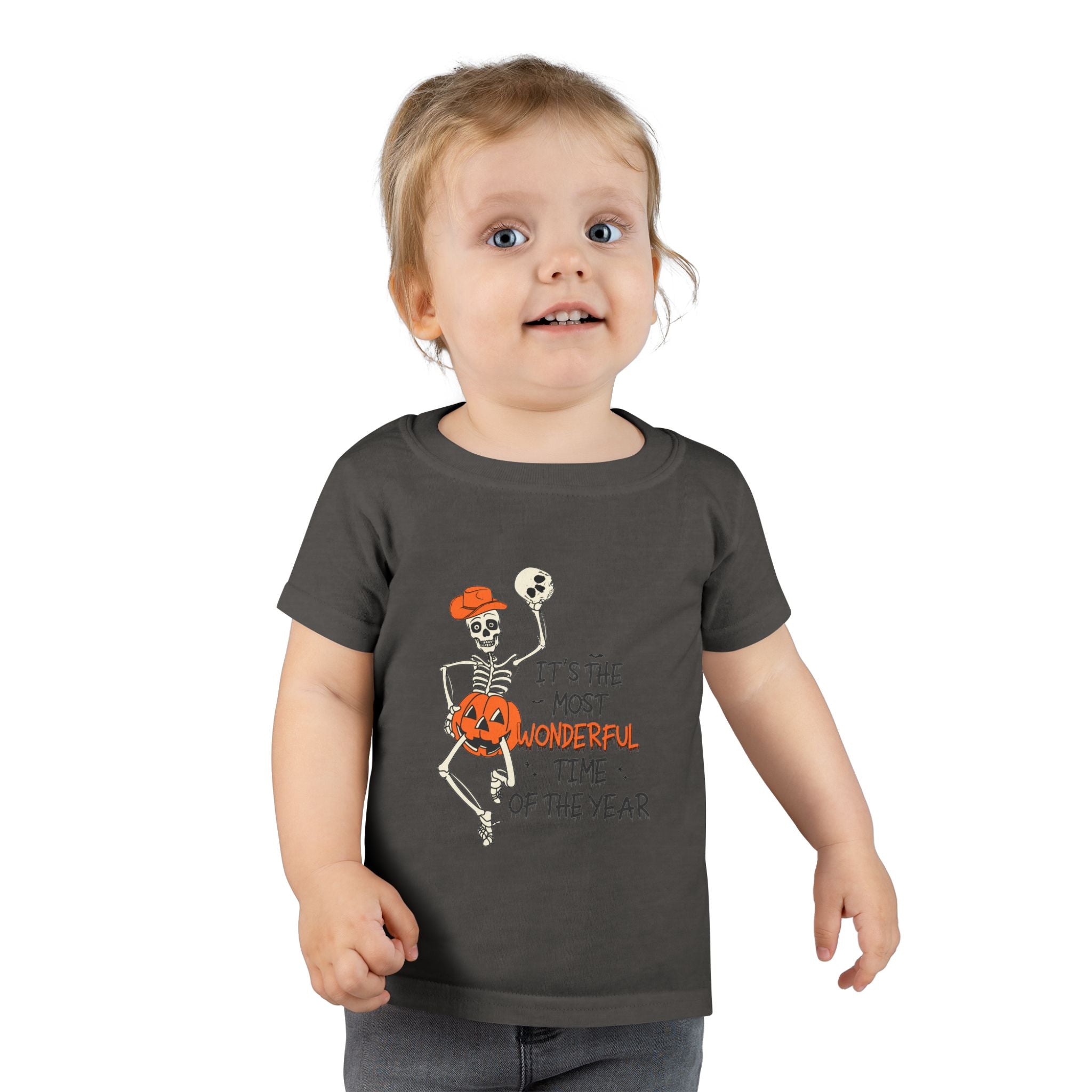 Halloween Skeleton Toddler T-Shirt, Cute Kids Costume Tee, Halloween Party Outfit, Spooky Season Apparel, Trick or Treat Shirt