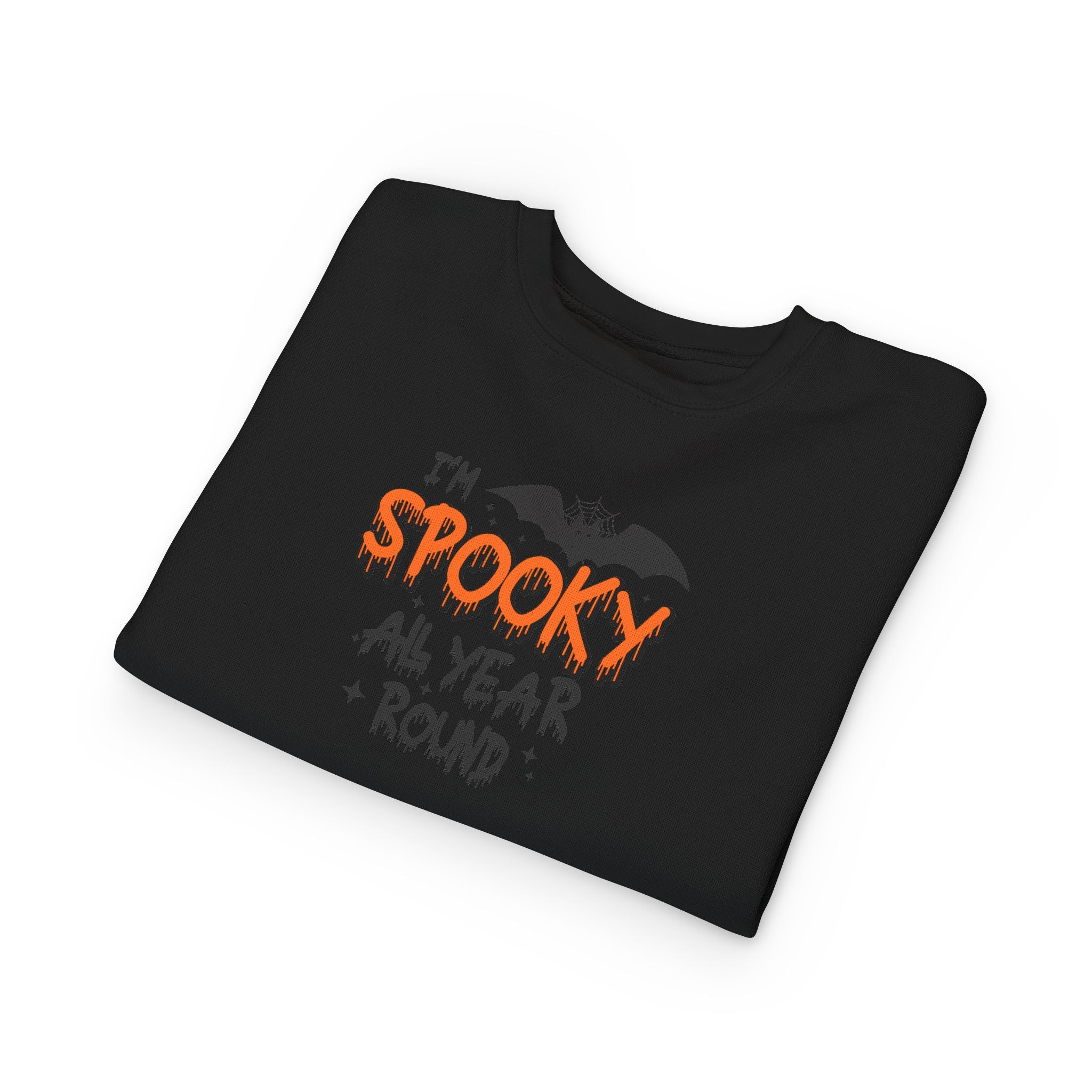 Spooky Toddler Sweatshirt for Year-Round Fun, Halloween Gift, Cozy Kids Clothing, Bat Graphic Pullover, Cute Toddler Outfit