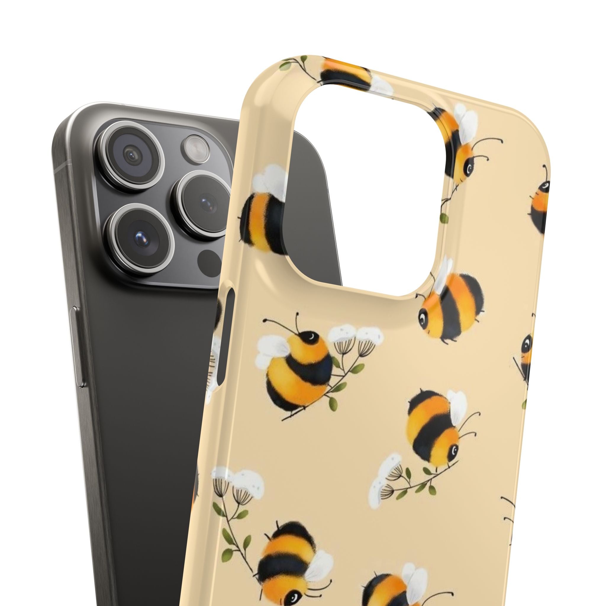 Bee-inspired Slim Phone Cases, Cute Bumblebee Design, Eco-friendly Mobile Covers, Perfect Gift for Nature Lovers