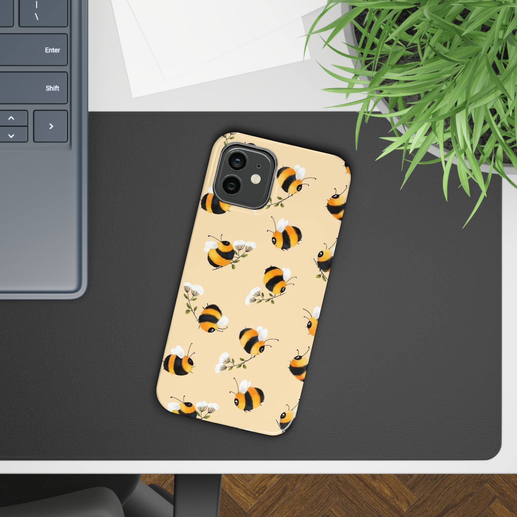 Bee-inspired Slim Phone Cases, Cute Bumblebee Design, Eco-friendly Mobile Covers, Perfect Gift for Nature Lovers