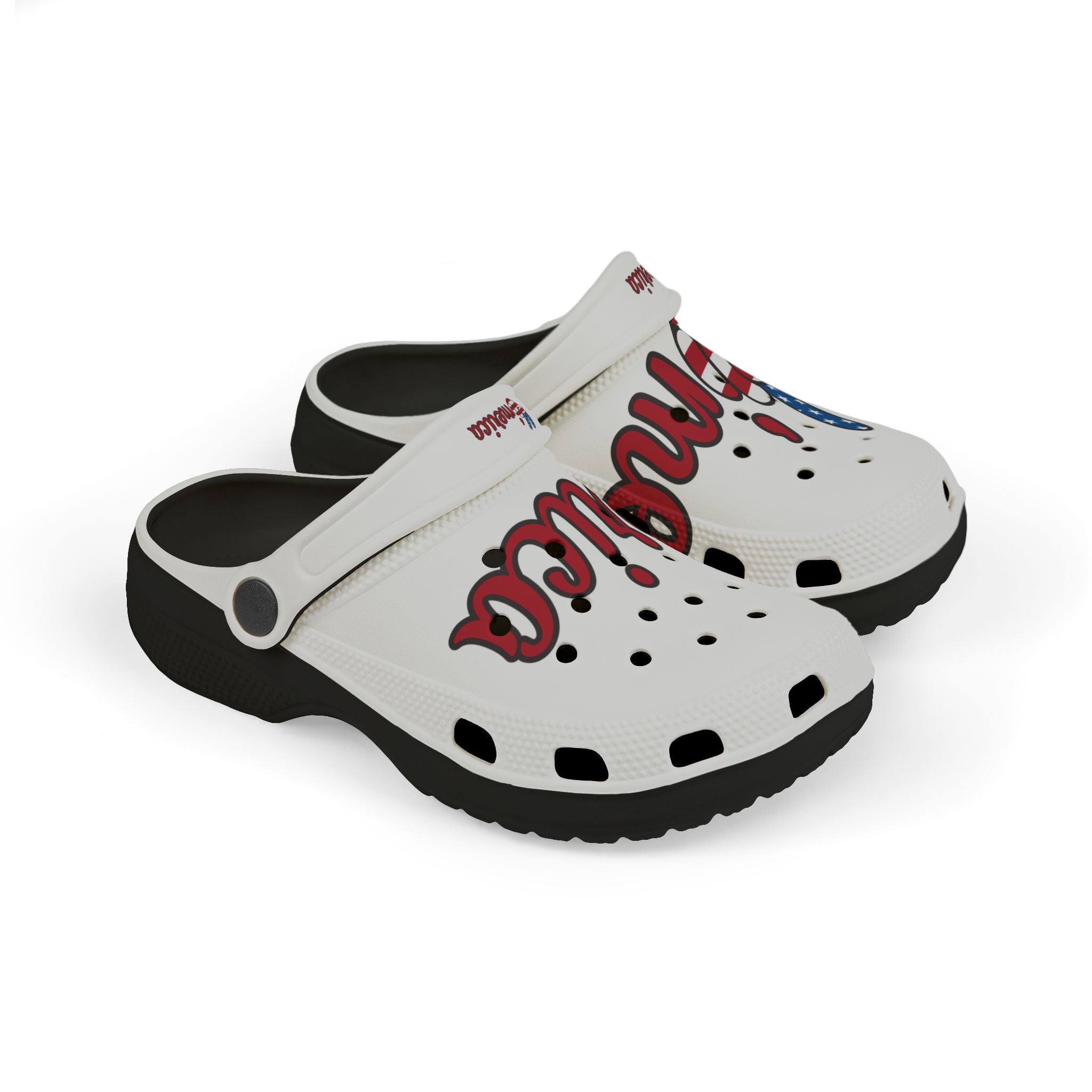 Patriotic Kid's Clogs, Fun Summer Footwear, Ideal for Holidays, Outdoor Play, Fourth of July, Independence Day, Travel, Casual Style