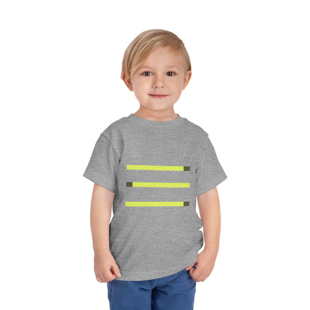 Toddler Short Sleeve Tee with Yellow Lines, Kids Fashion, Summer Playwear, Birthday Gift, Everyday Comfort, Fun Casual Wear