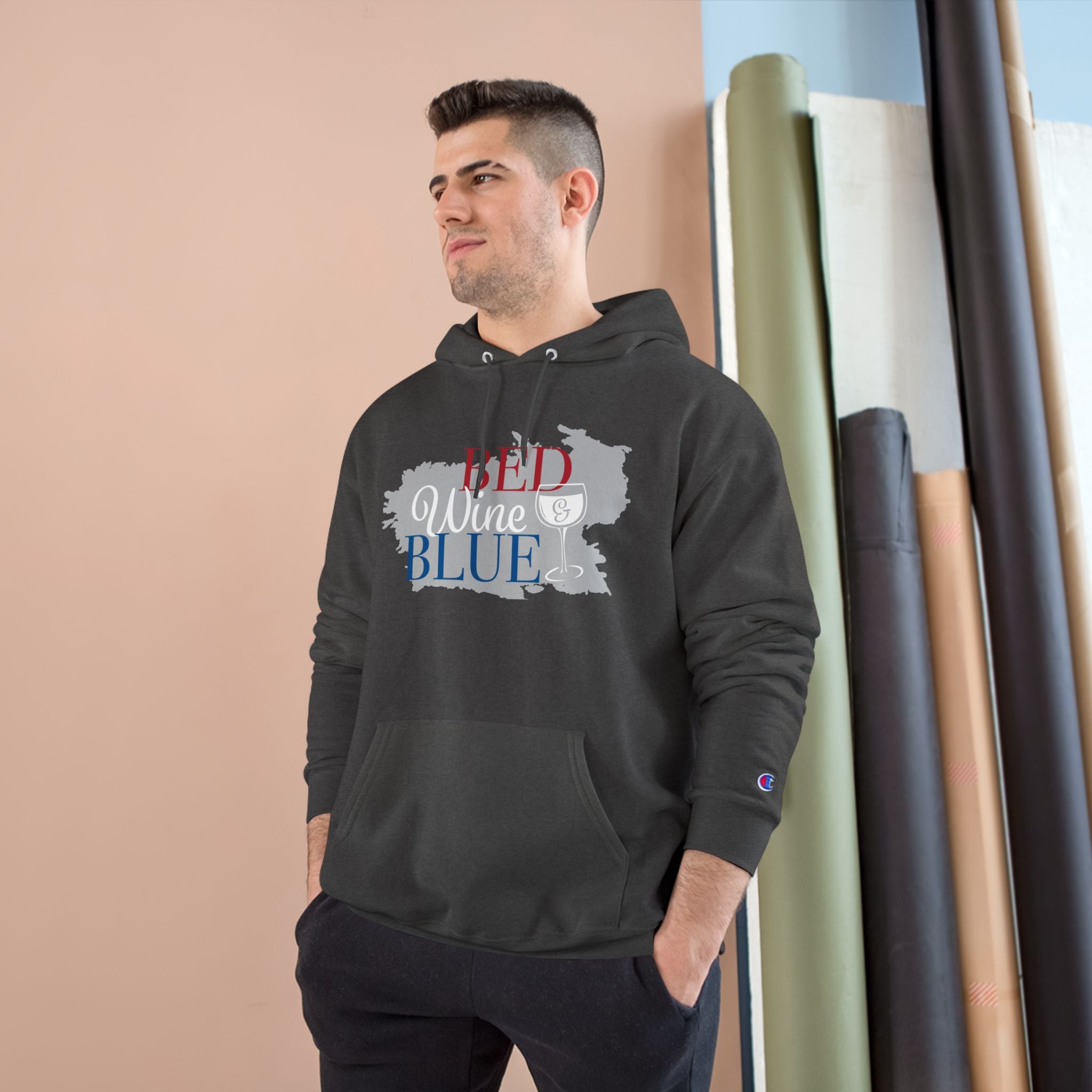 Wine Lover's Champion Hoodie, Cozy Sweatshirt, Gift for Wine Enthusiasts, Casual Outfit, Perfect for Relaxing Nights
