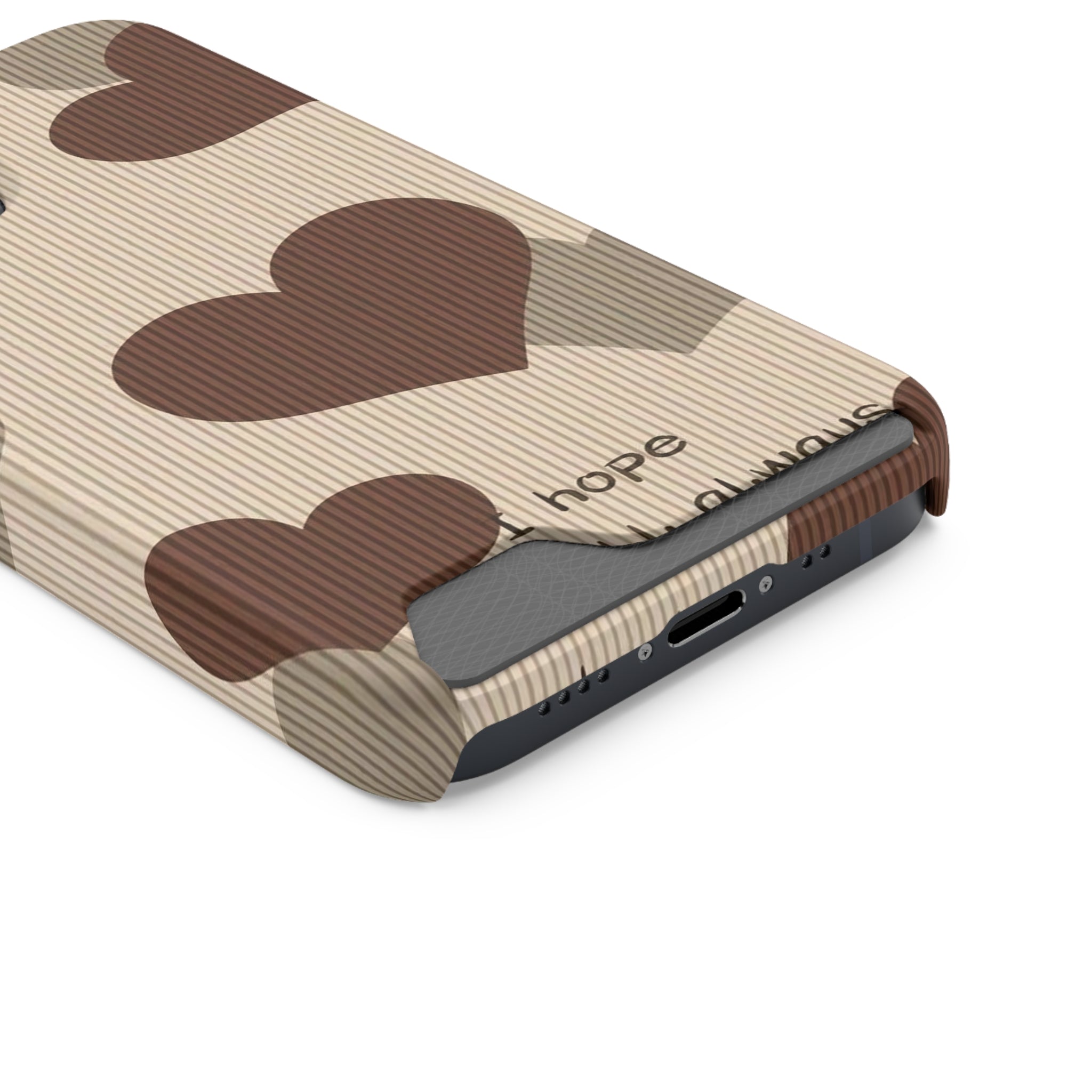 Heartfelt Phone Case with Card Holder | Cute Gift for Friends, Valentine's, Anniversary, Durable Protection, Everyday Use