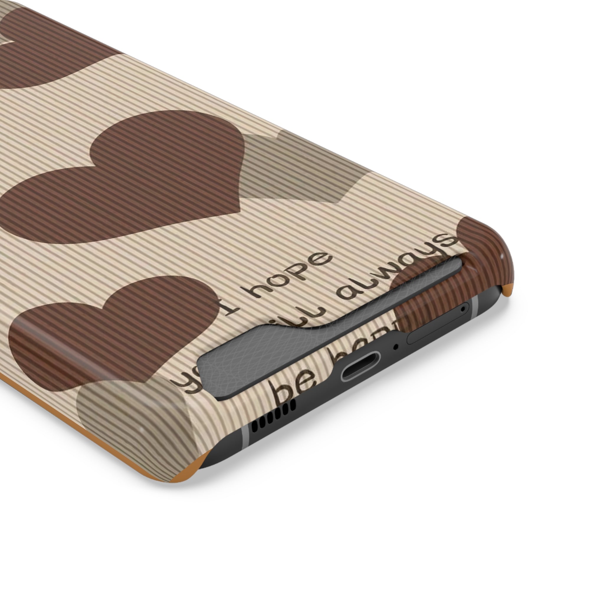 Heartfelt Phone Case with Card Holder | Cute Gift for Friends, Valentine's, Anniversary, Durable Protection, Everyday Use