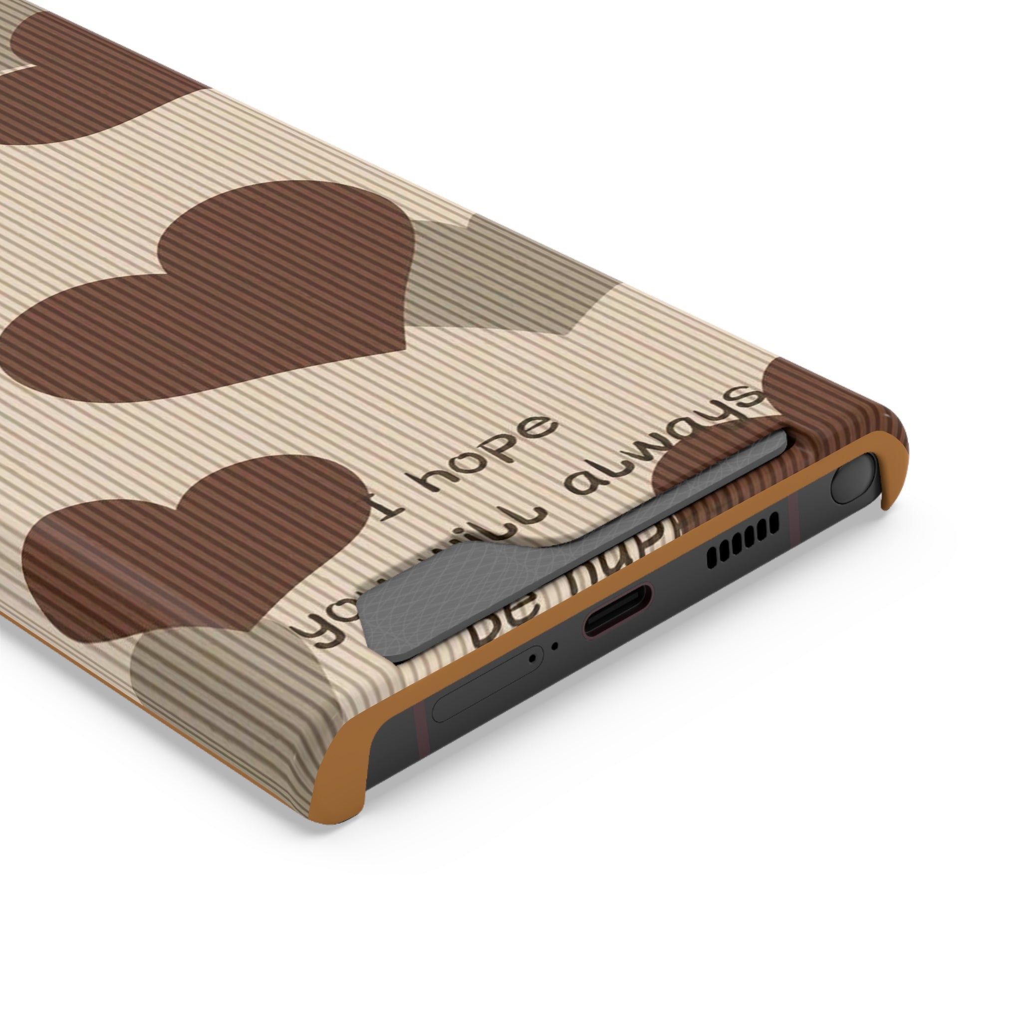 Heartfelt Phone Case with Card Holder | Cute Gift for Friends, Valentine's, Anniversary, Durable Protection, Everyday Use