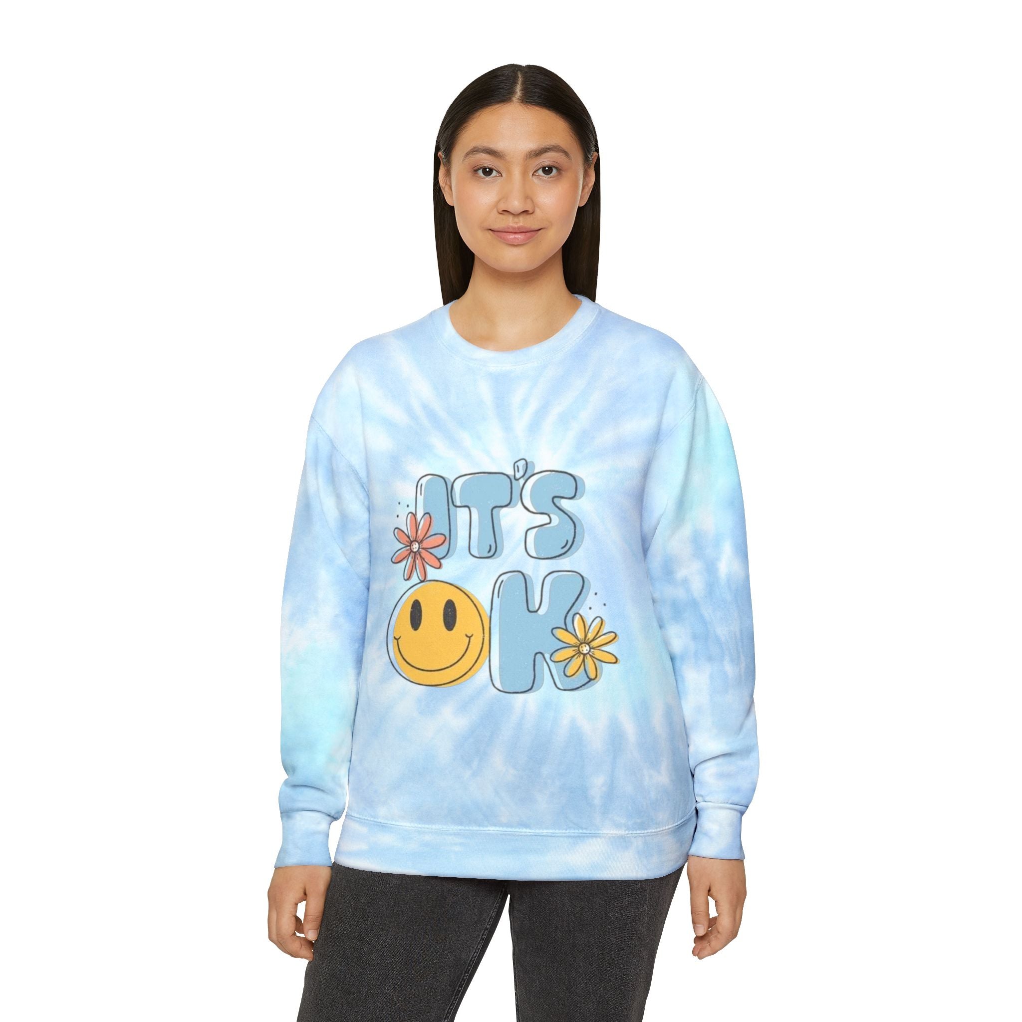Cheerful Tie-Dye Sweatshirt | Perfect for Cozy Days, Gift for Friends, Self-Care, Summer Festivals, Relaxed Vibes
