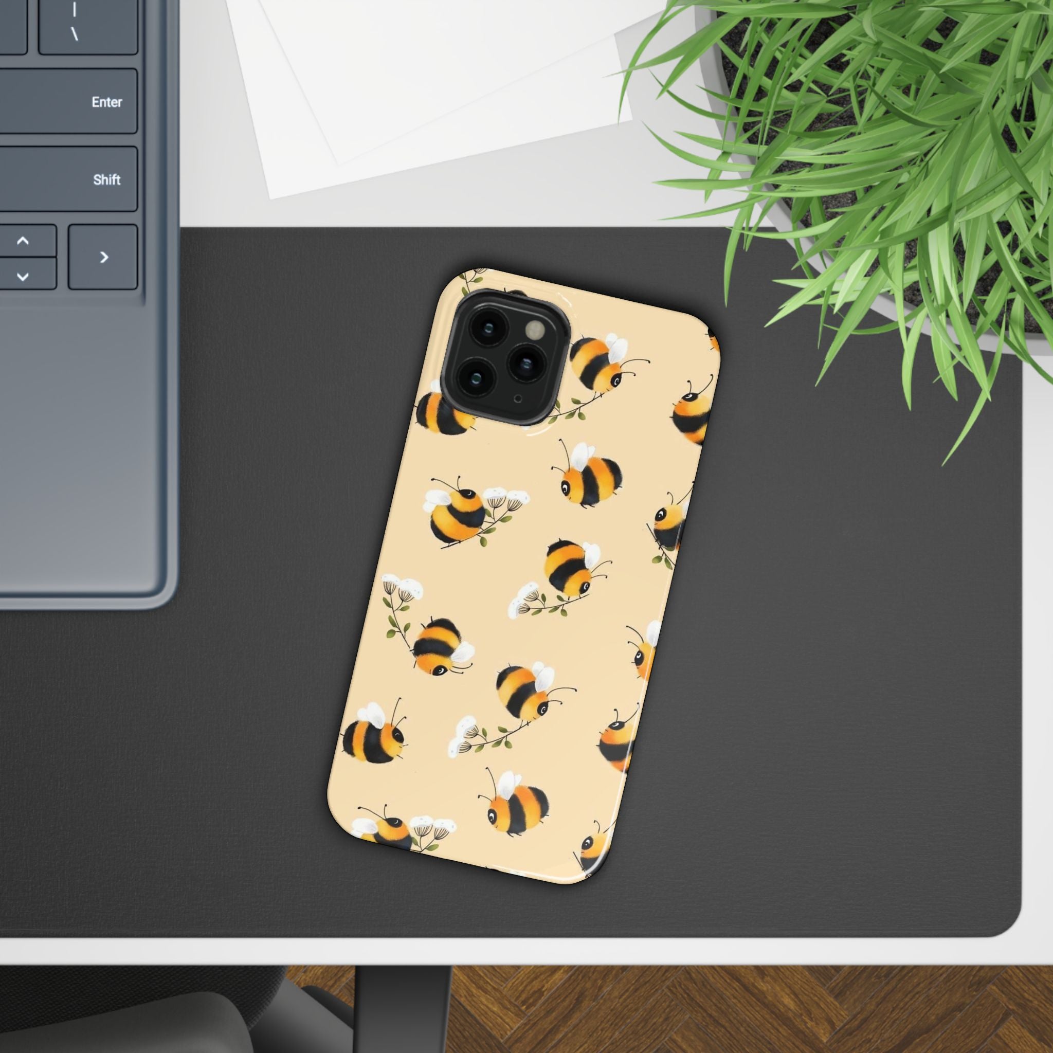 Bee-inspired Slim Phone Cases, Cute Bumblebee Design, Eco-friendly Mobile Covers, Perfect Gift for Nature Lovers