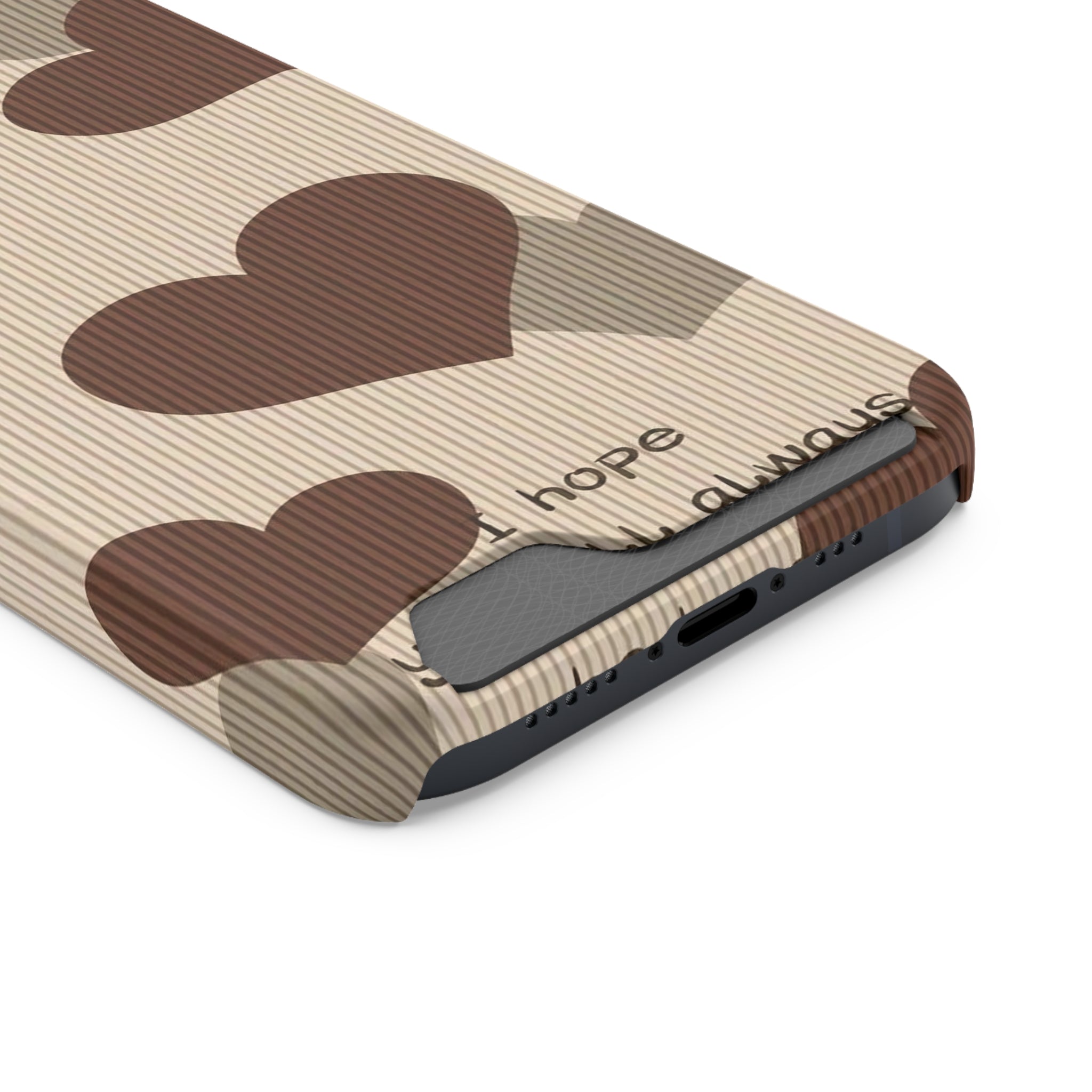 Heartfelt Phone Case with Card Holder | Cute Gift for Friends, Valentine's, Anniversary, Durable Protection, Everyday Use