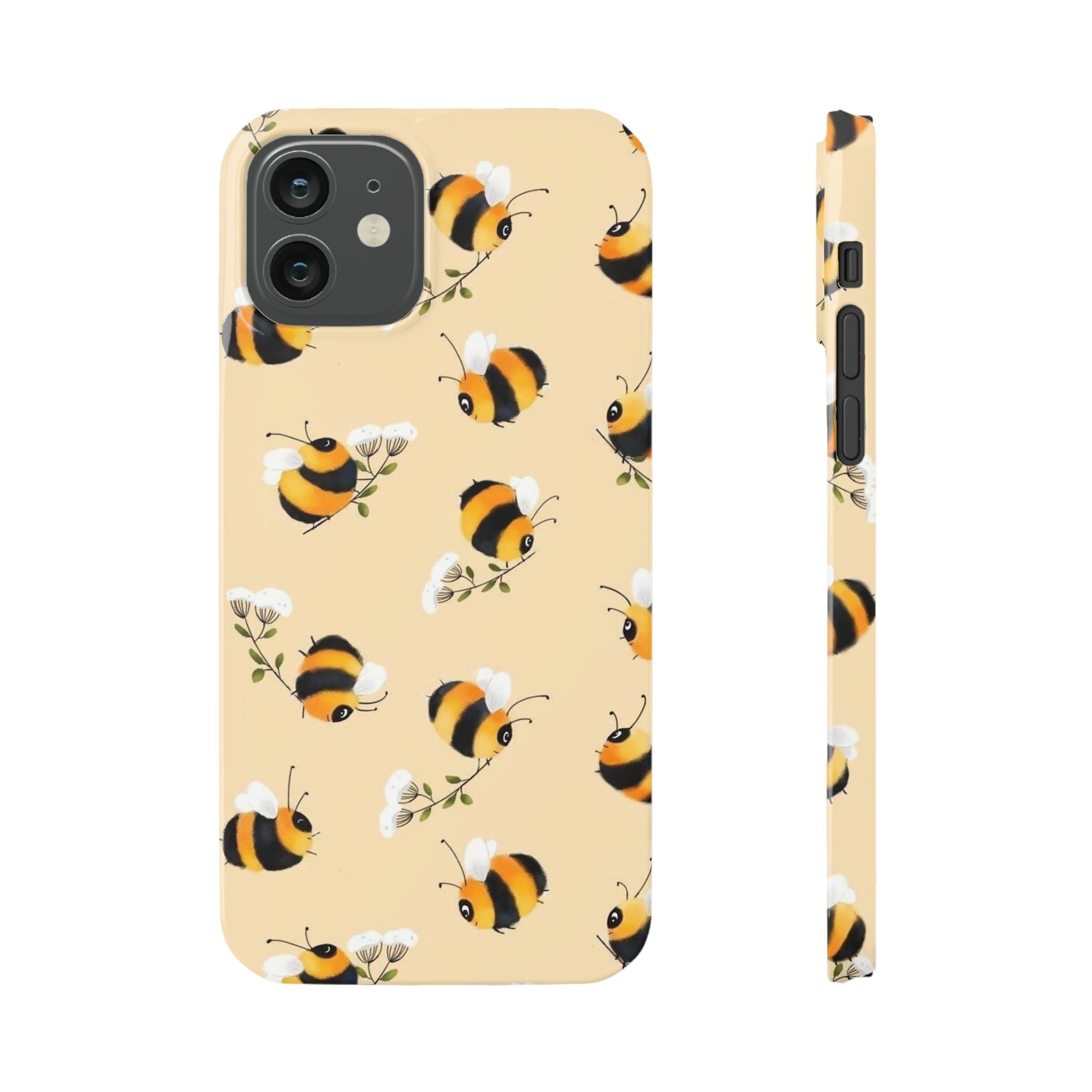 Bee-inspired Slim Phone Cases, Cute Bumblebee Design, Eco-friendly Mobile Covers, Perfect Gift for Nature Lovers