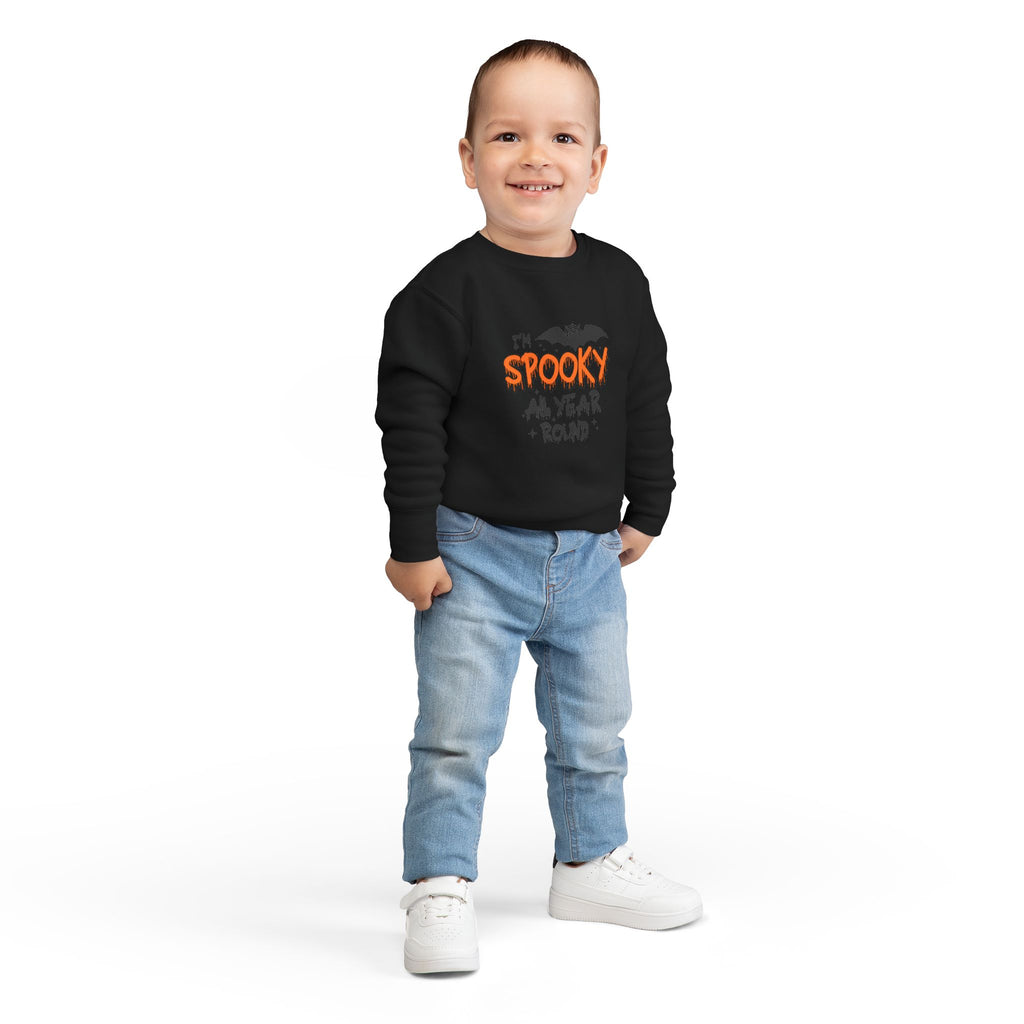 Spooky Toddler Sweatshirt for Year-Round Fun, Halloween Gift, Cozy Kids Clothing, Bat Graphic Pullover, Cute Toddler Outfit
