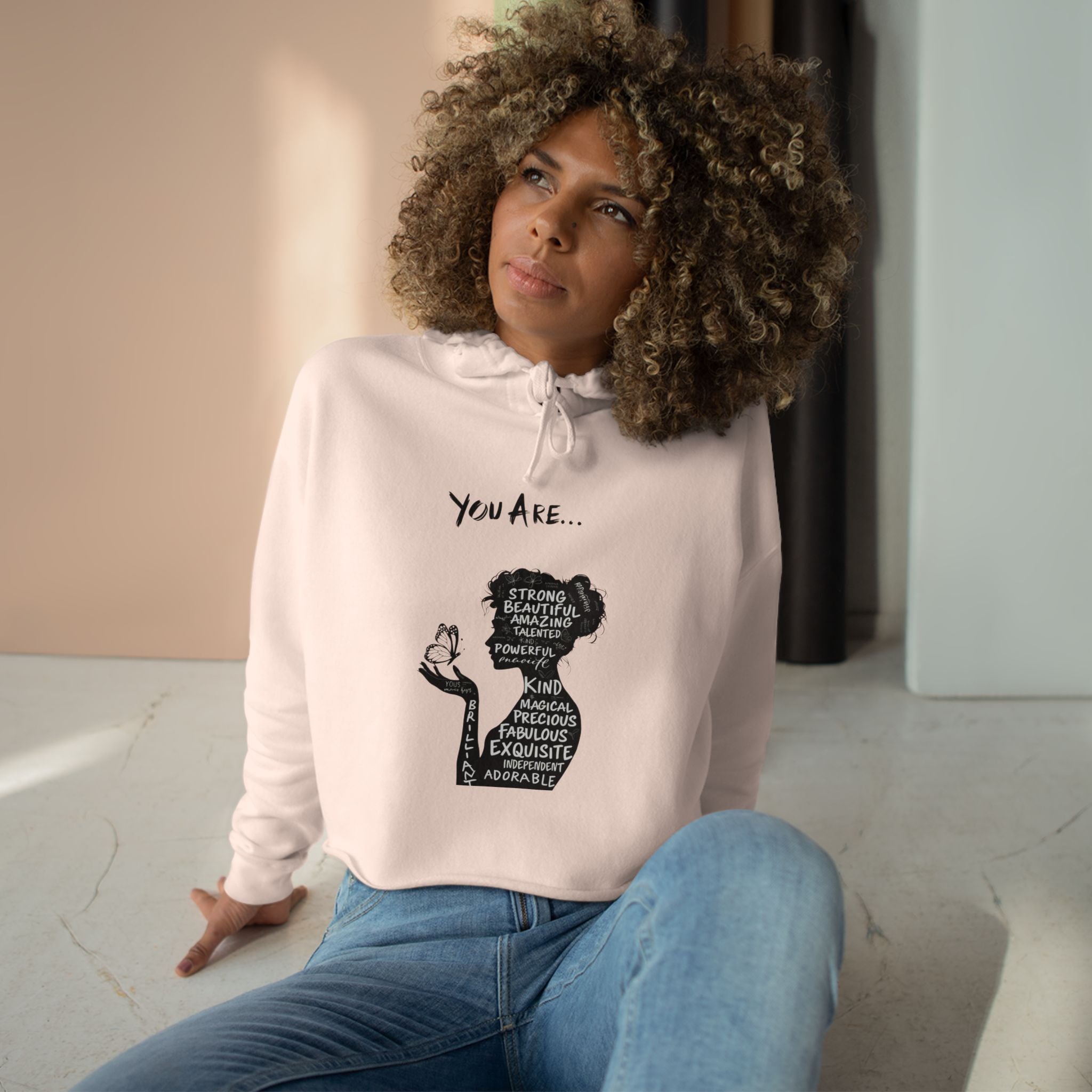 Empowering Crop Hoodie - Inspirational Quote, Gift for Her, Motivational Apparel, Casual Wear, Birthday Gifts, Positive Vibes
