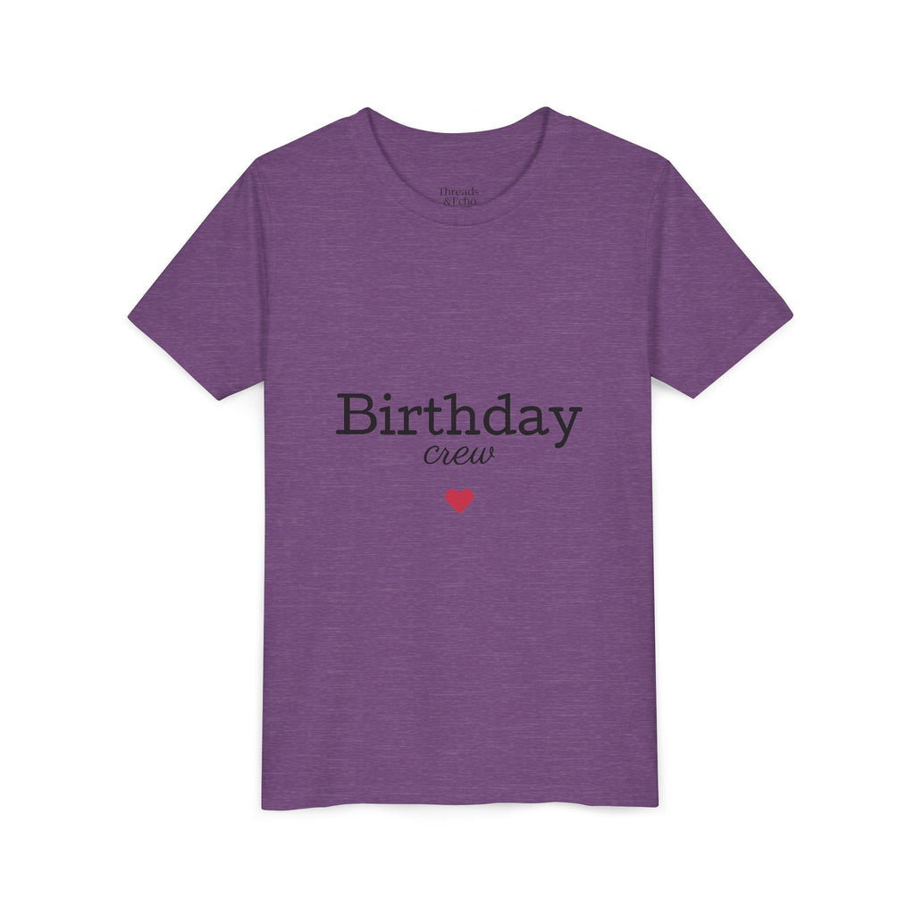 Birthday Crew Youth Tee, Fun Birthday Gift, Kids Party Shirt, Celebration Apparel, Birthday Celebration Clothing
