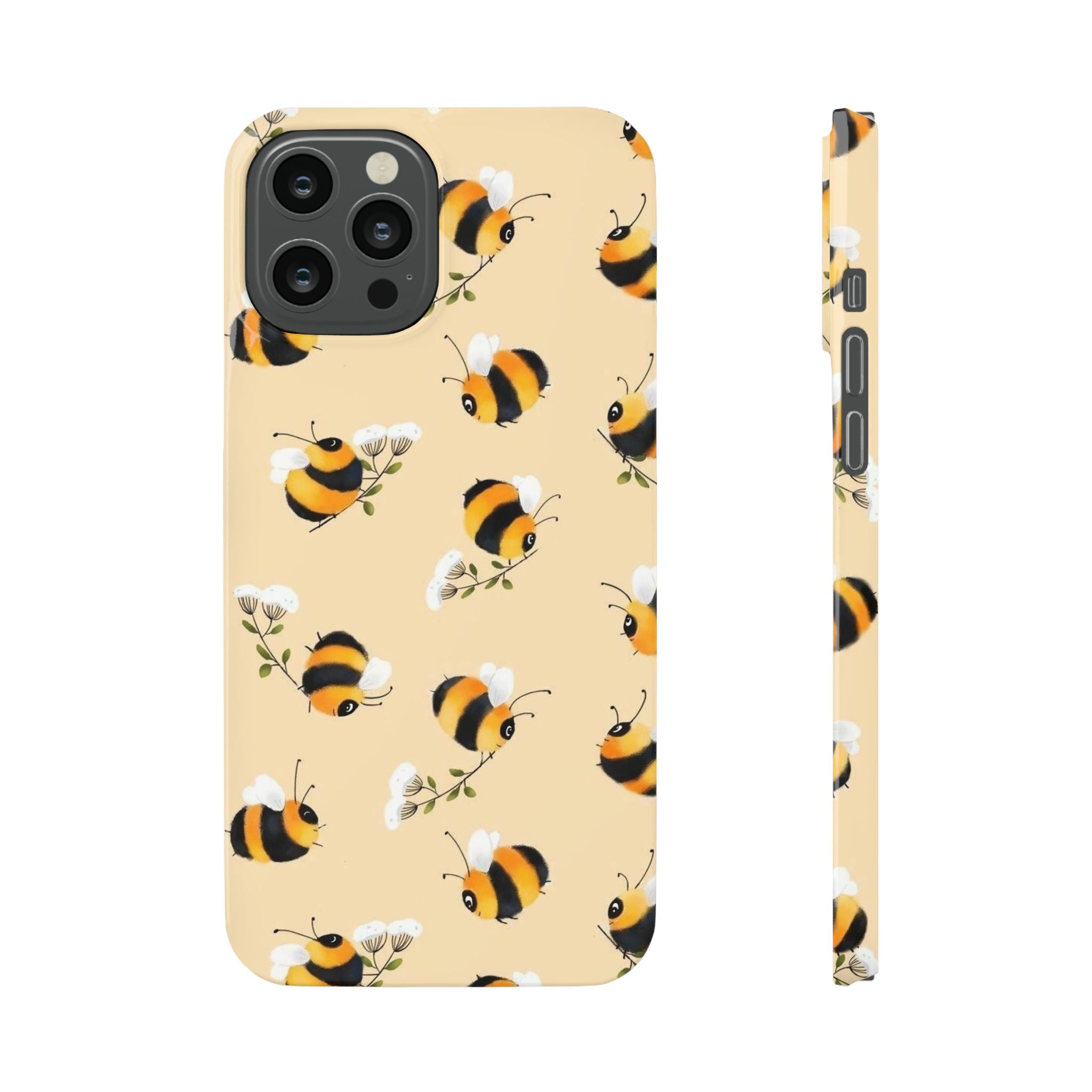 Bee-inspired Slim Phone Cases, Cute Bumblebee Design, Eco-friendly Mobile Covers, Perfect Gift for Nature Lovers