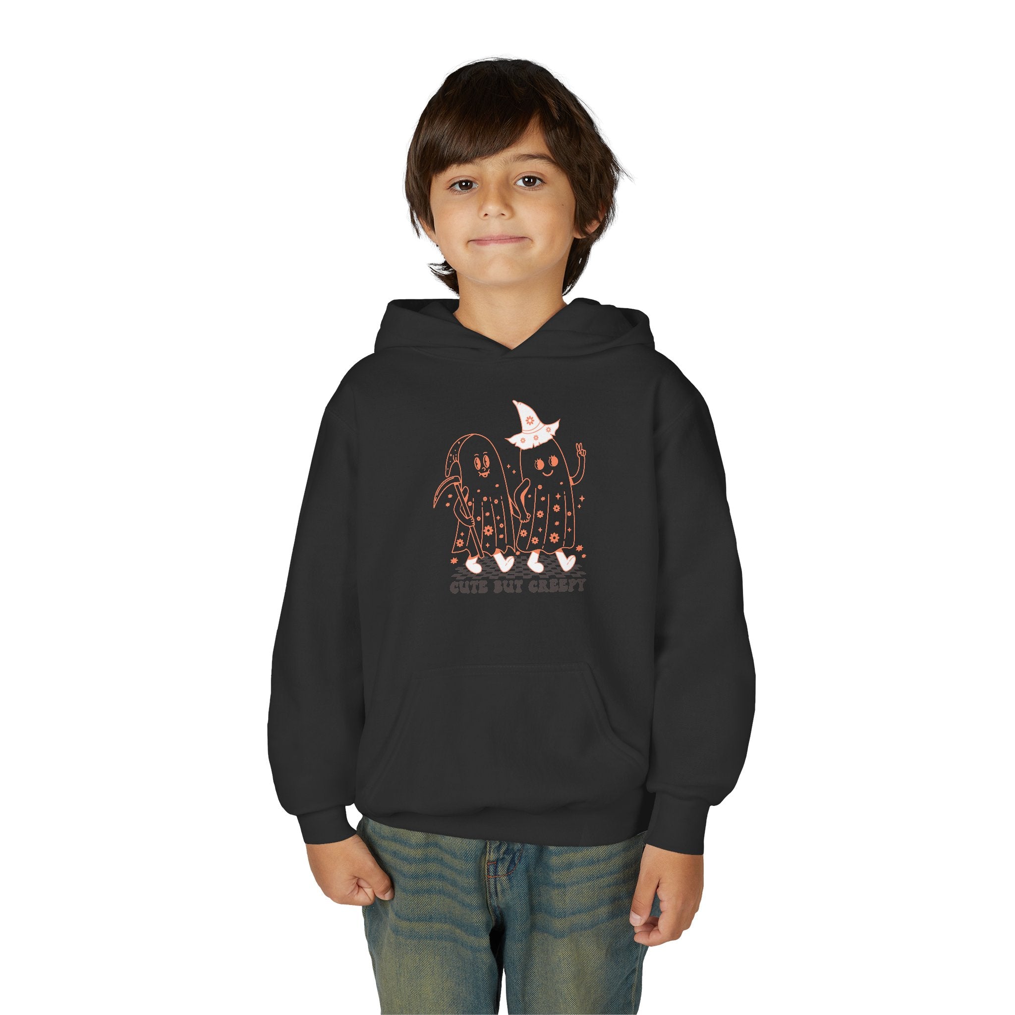Cute but Creepy Youth Hoodie | Trendy Sweatshirt for Teens | Unique Gift for Halloween, Birthdays, or Everyday Wear