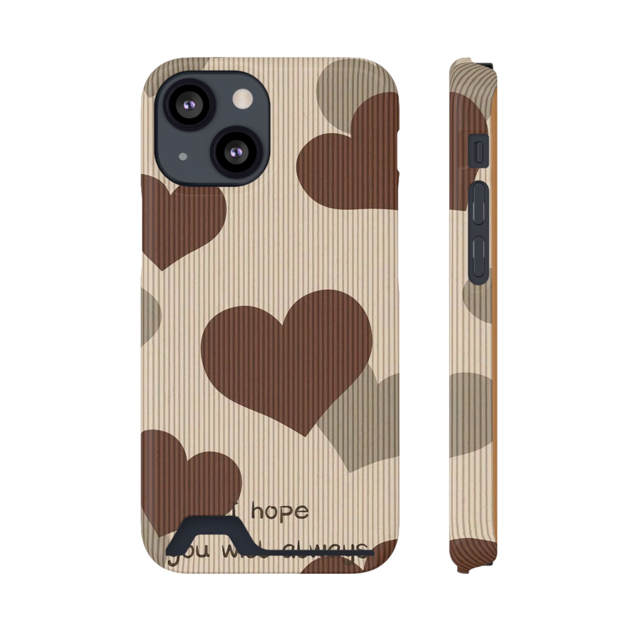 Heartfelt Phone Case with Card Holder | Cute Gift for Friends, Valentine's, Anniversary, Durable Protection, Everyday Use