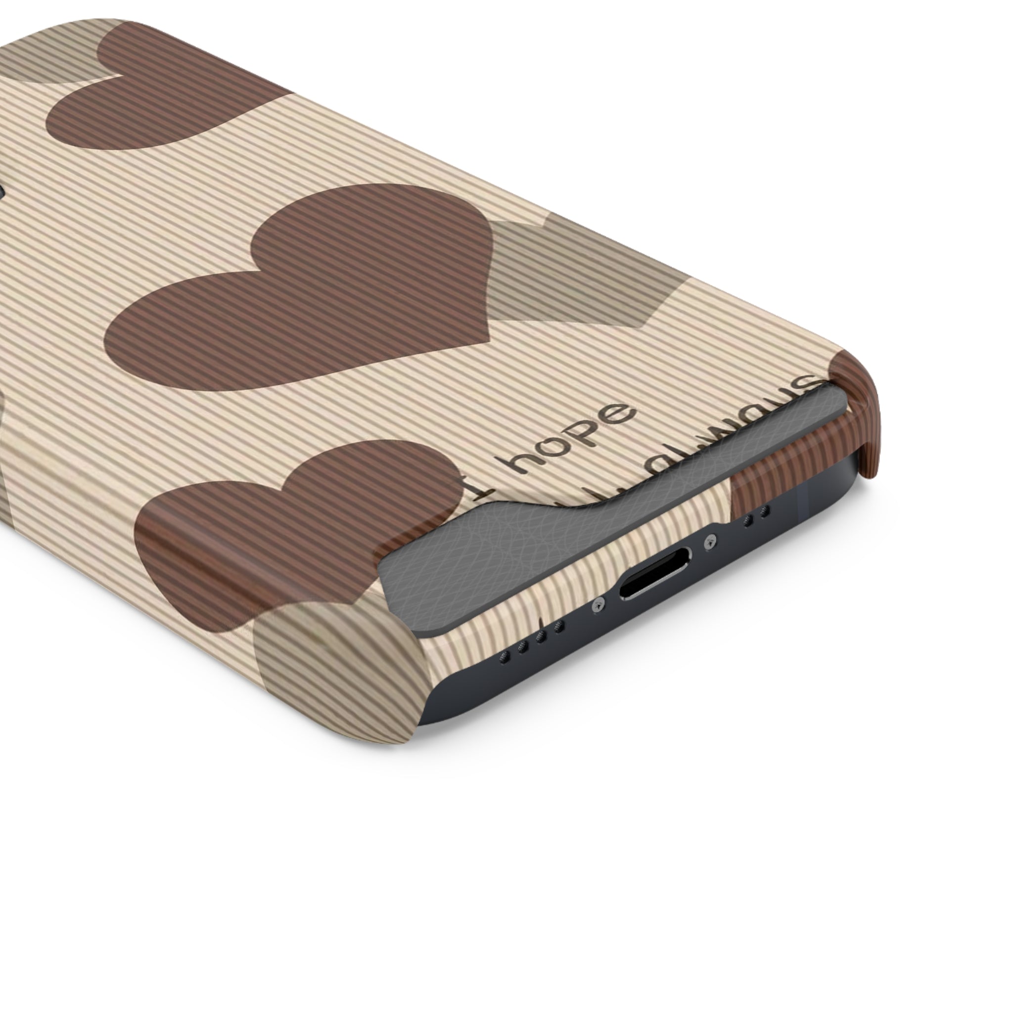 Heartfelt Phone Case with Card Holder | Cute Gift for Friends, Valentine's, Anniversary, Durable Protection, Everyday Use