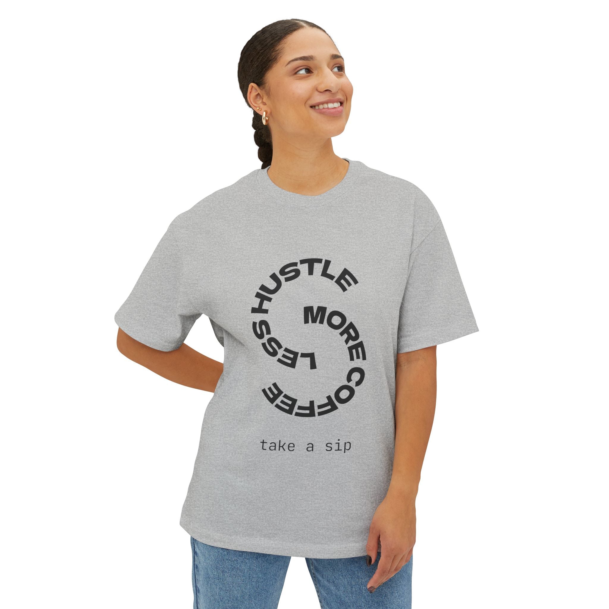 Coffee Lover's Unisex Tee - Hustle Less, Sip More, Gift for Coffee Enthusiasts
