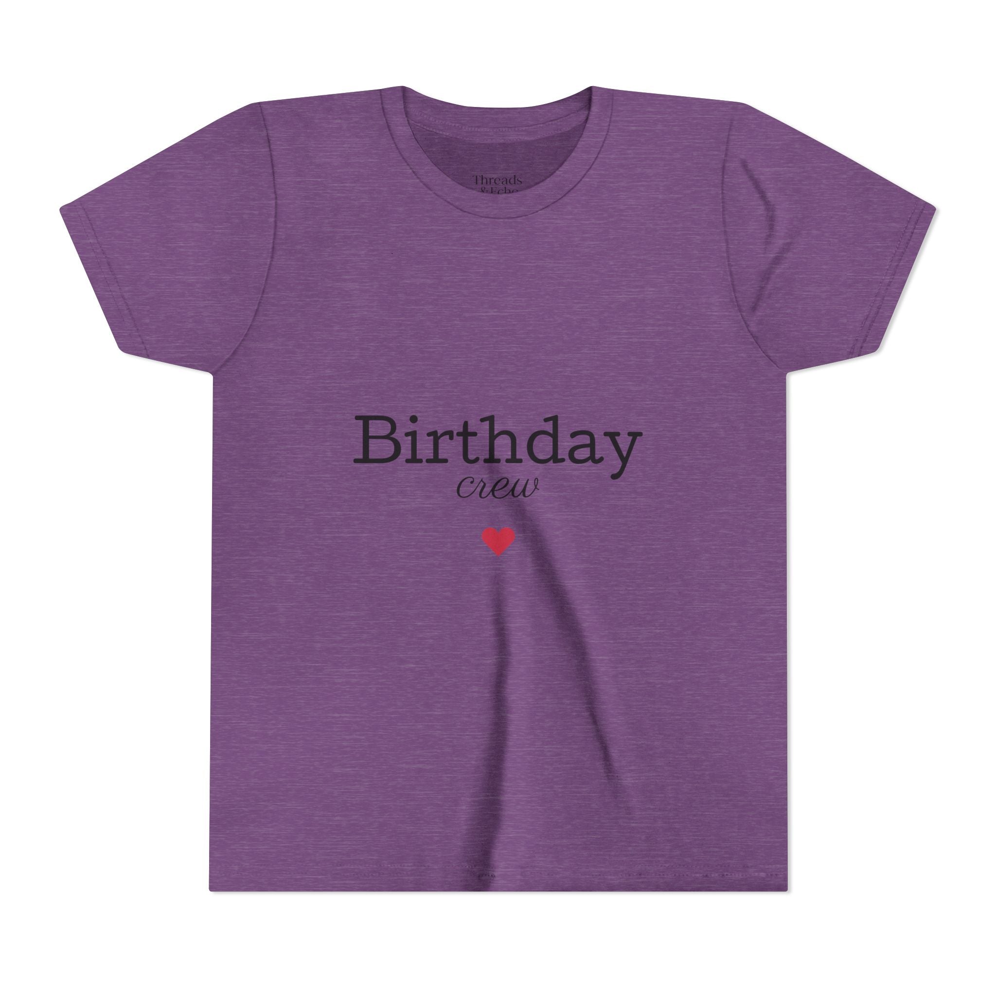 Birthday Crew Youth Tee, Fun Birthday Gift, Kids Party Shirt, Celebration Apparel, Birthday Celebration Clothing