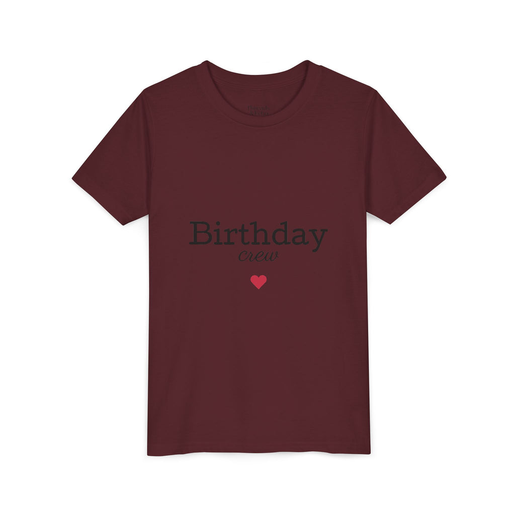 Birthday Crew Youth Tee, Fun Birthday Gift, Kids Party Shirt, Celebration Apparel, Birthday Celebration Clothing