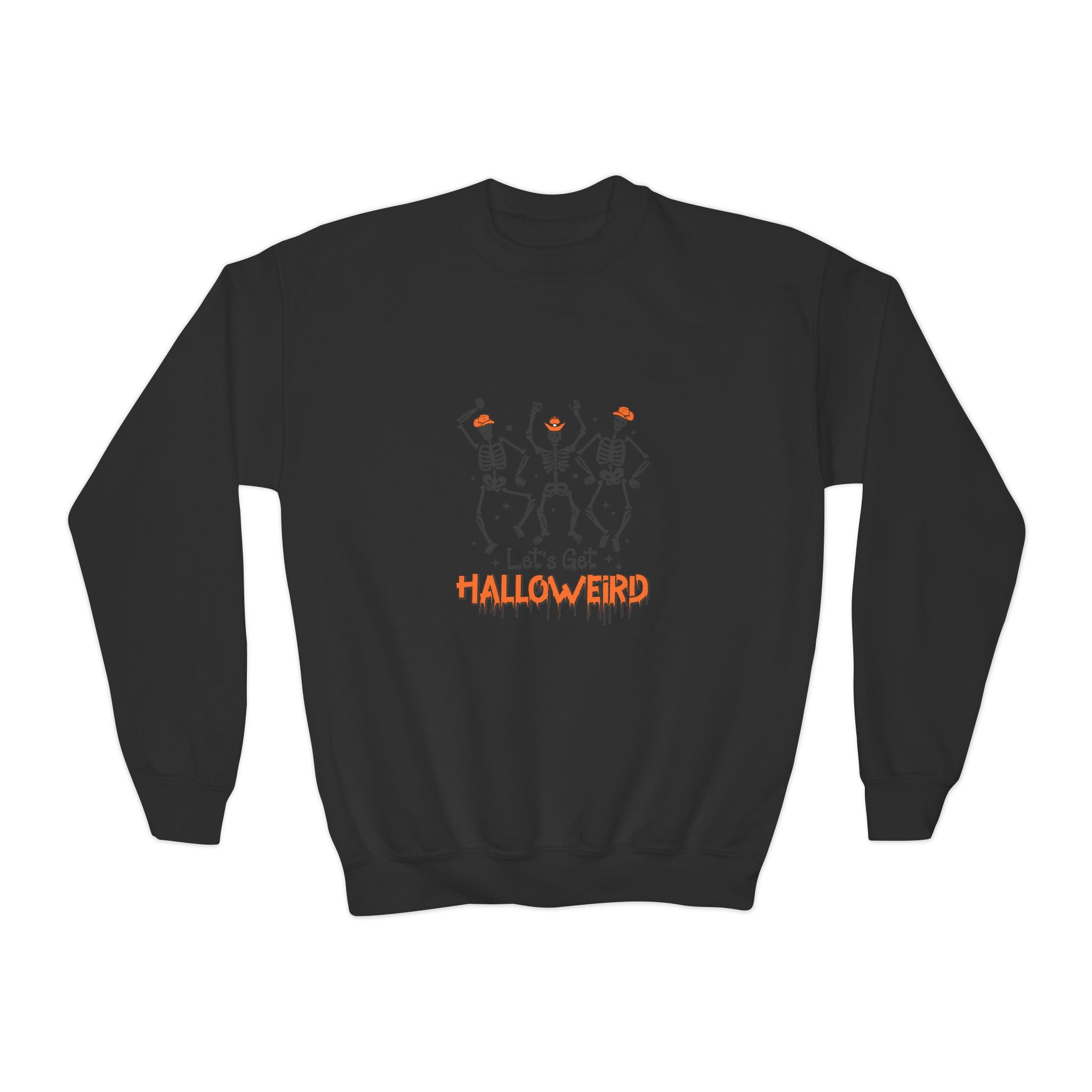 Halloween Youth Crewneck Sweatshirt, Spooky Sweatshirt, Kids Halloween Costume, Trick or Treat Gift, Fall Apparel, Cozy Halloween Clothing