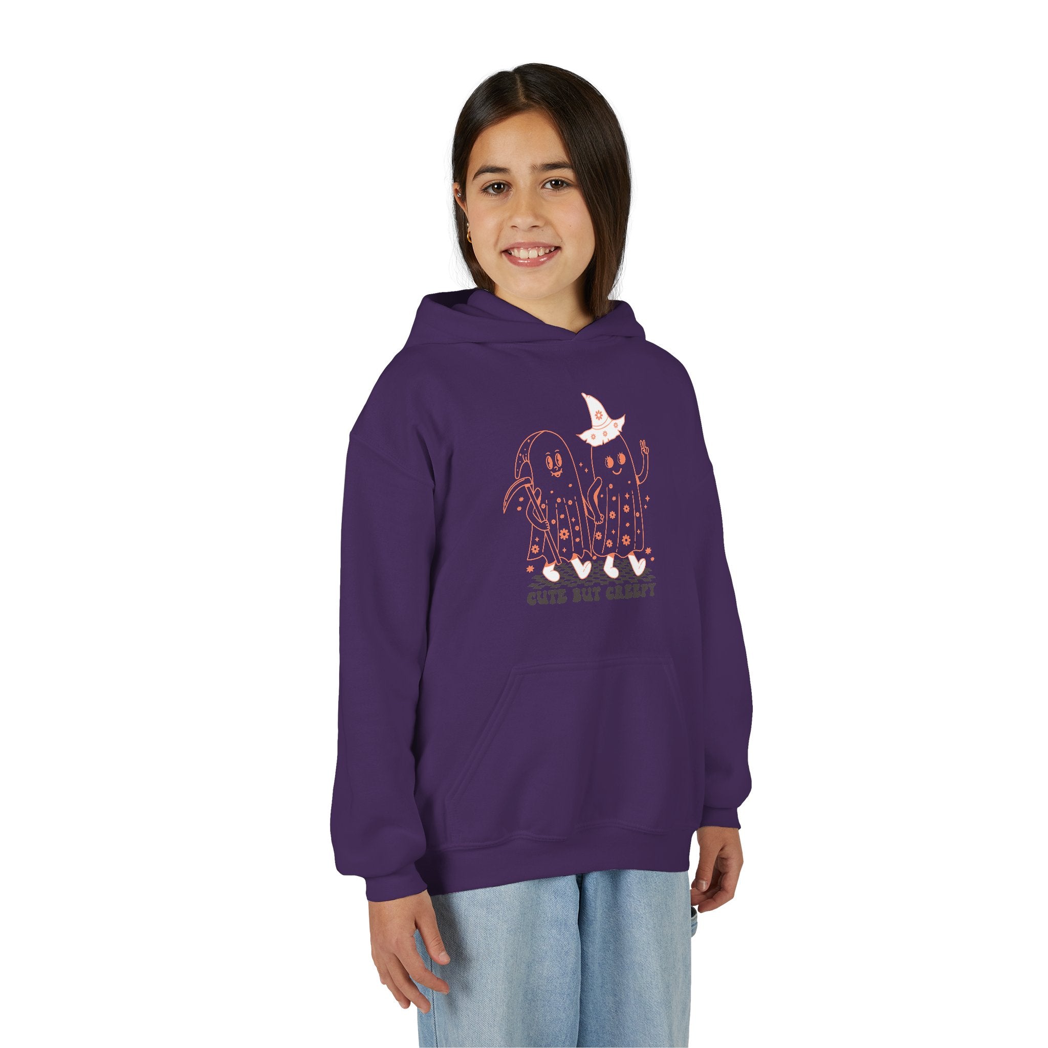 Cute but Creepy Youth Hoodie | Trendy Sweatshirt for Teens | Unique Gift for Halloween, Birthdays, or Everyday Wear