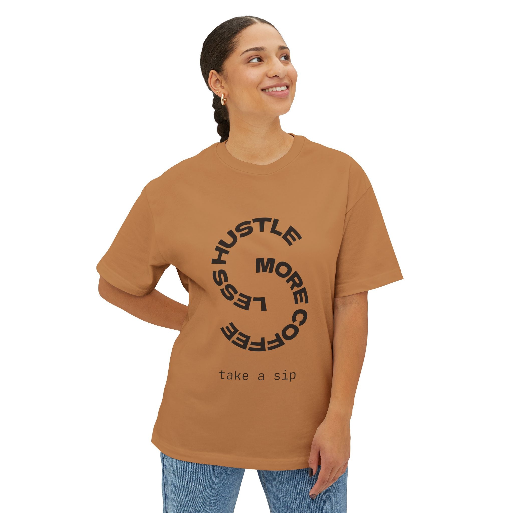 Coffee Lover's Unisex Tee - Hustle Less, Sip More, Gift for Coffee Enthusiasts