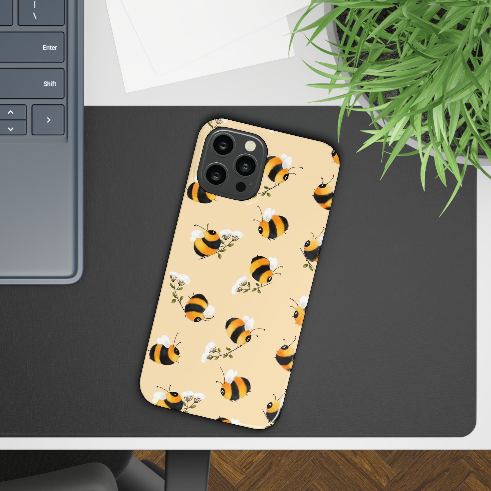 Bee-inspired Slim Phone Cases, Cute Bumblebee Design, Eco-friendly Mobile Covers, Perfect Gift for Nature Lovers