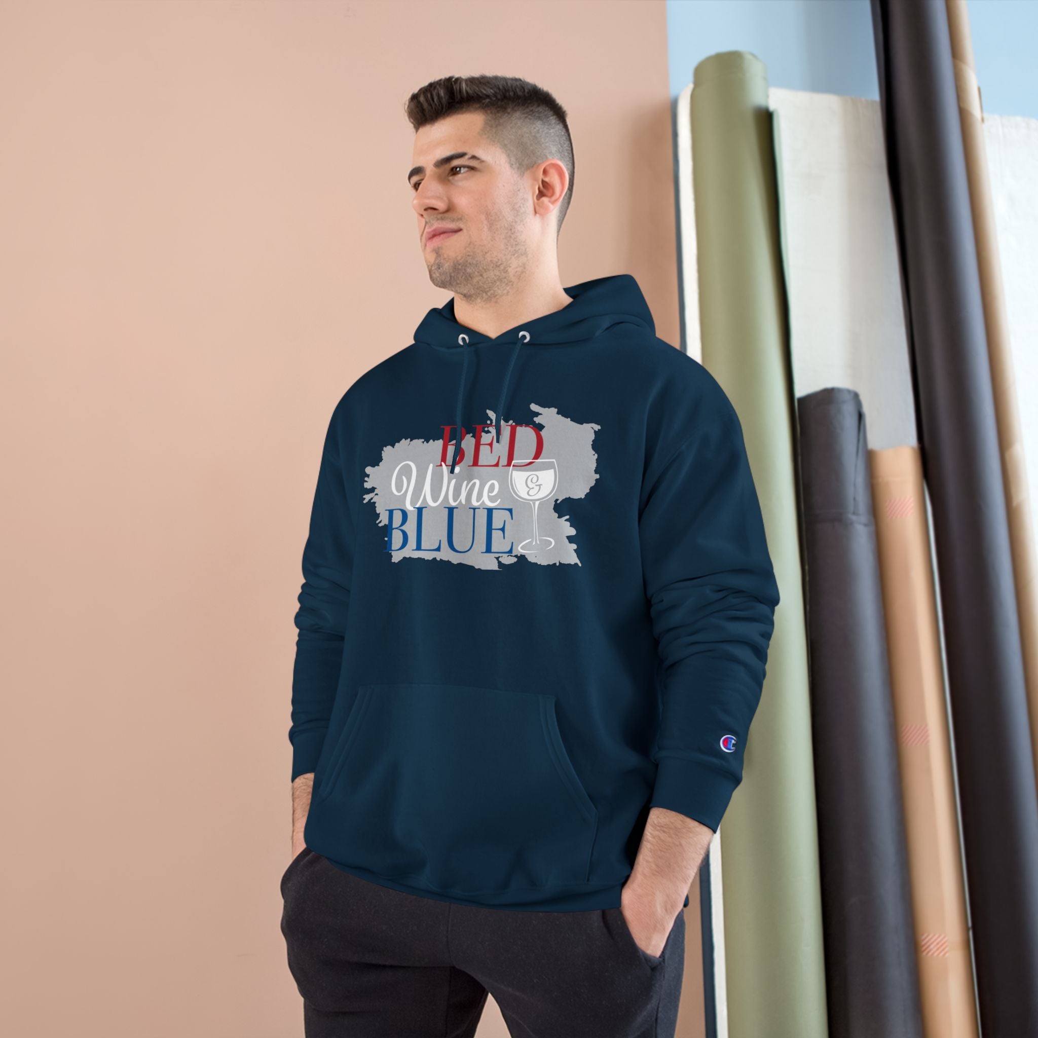 Wine Lover's Champion Hoodie, Cozy Sweatshirt, Gift for Wine Enthusiasts, Casual Outfit, Perfect for Relaxing Nights