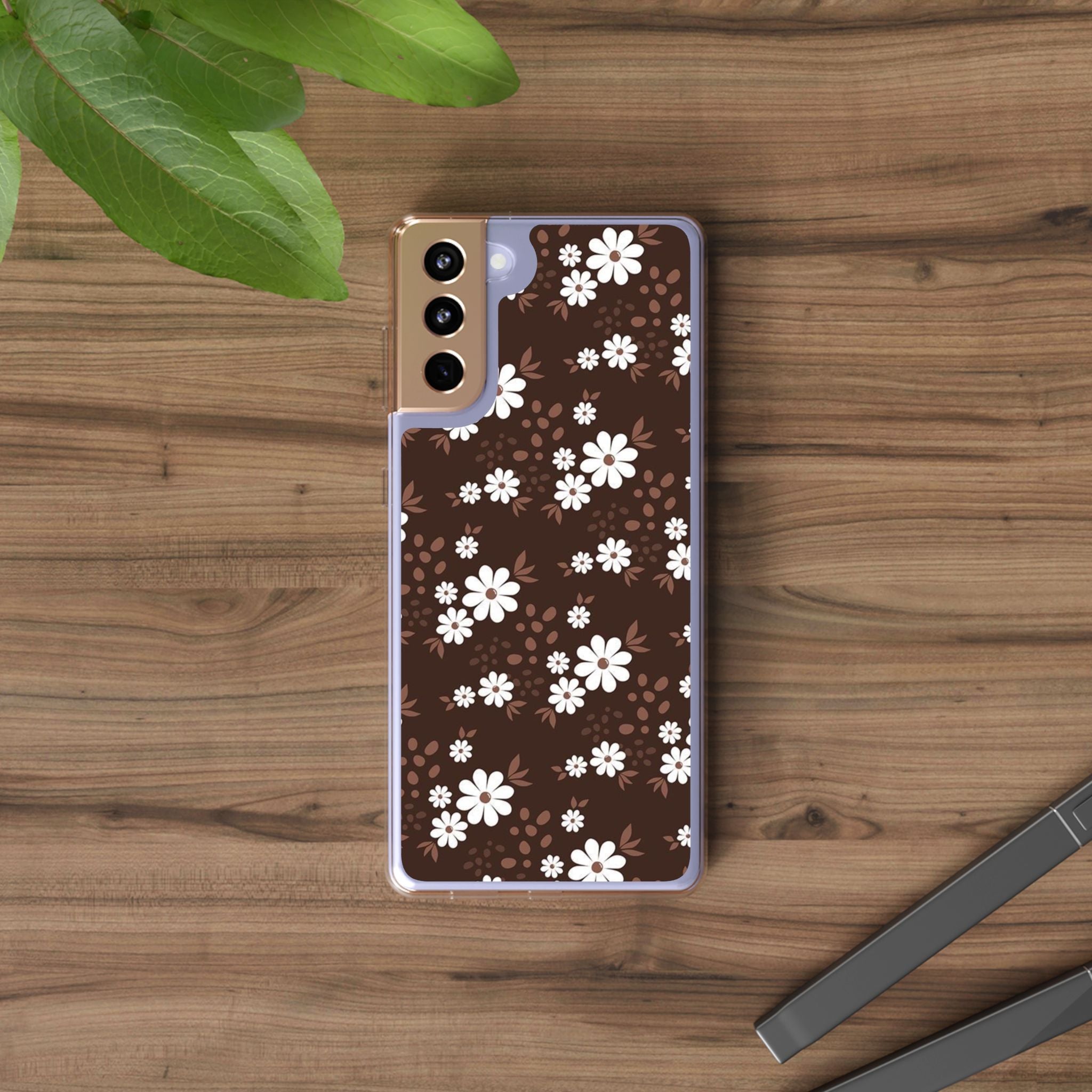 Floral Clear Phone Case, Durable Phone Cover, Transparent Phone Protection, Gift for Her, Spring Phone Accessory