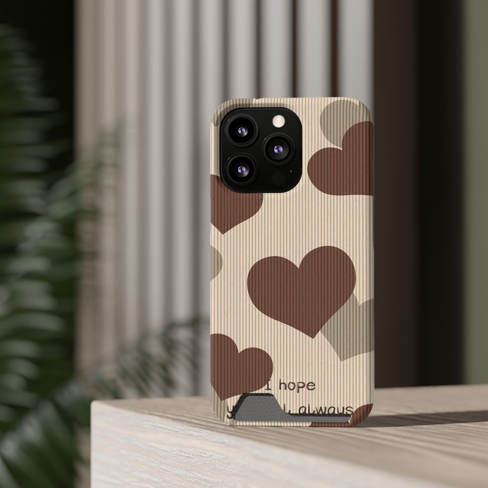 Heartfelt Phone Case with Card Holder | Cute Gift for Friends, Valentine's, Anniversary, Durable Protection, Everyday Use
