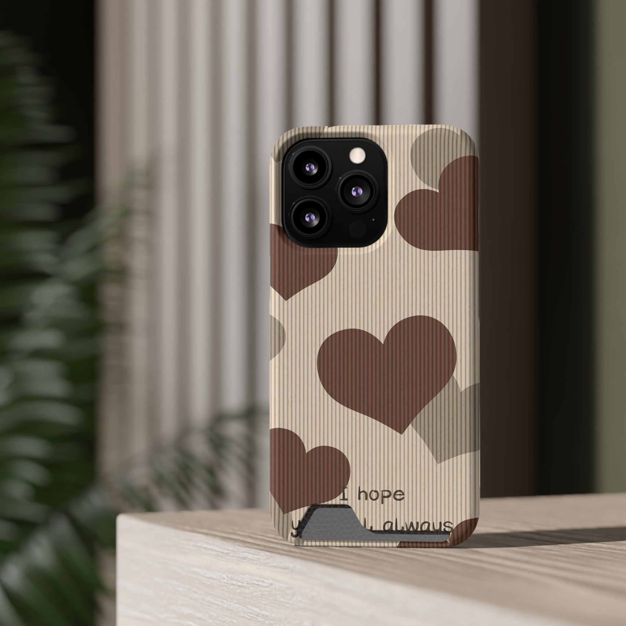 Heartfelt Phone Case with Card Holder | Cute Gift for Friends, Valentine's, Anniversary, Durable Protection, Everyday Use