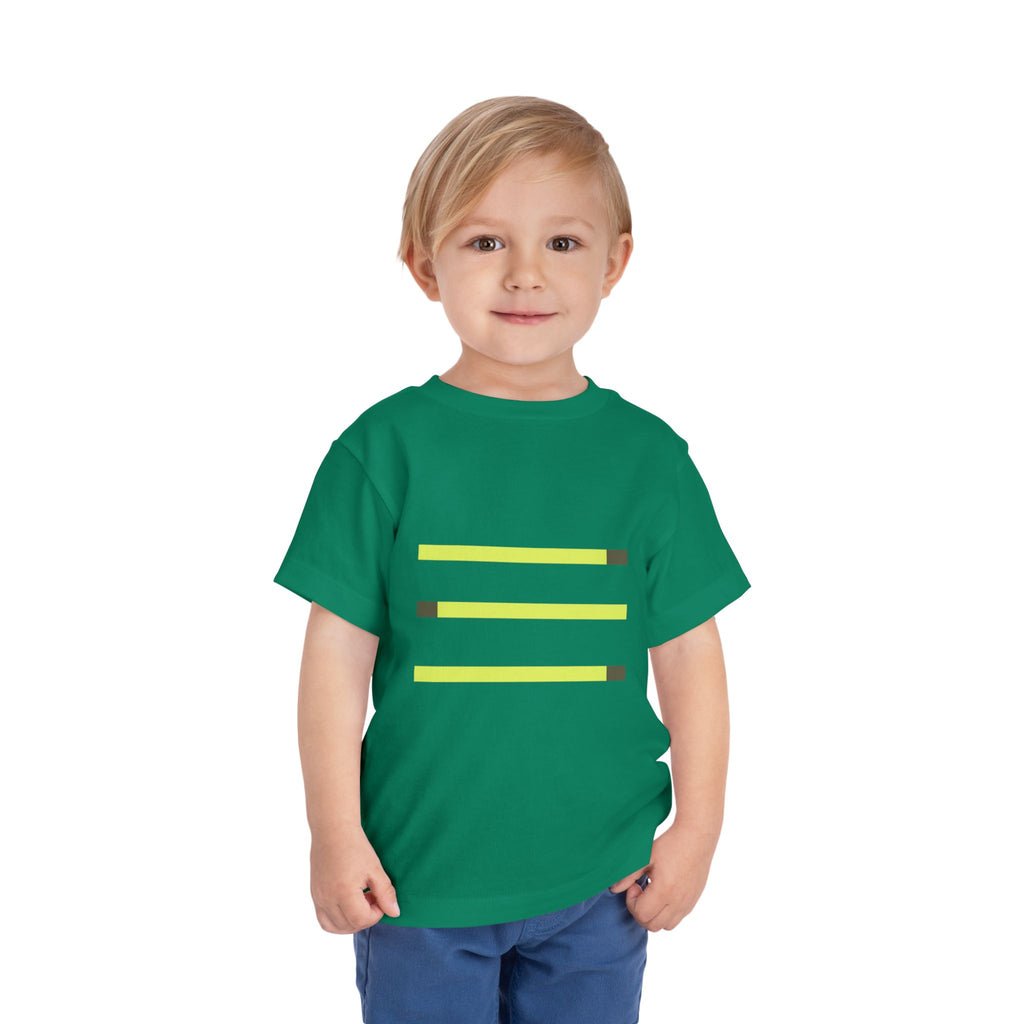 Toddler Short Sleeve Tee with Yellow Lines, Kids Fashion, Summer Playwear, Birthday Gift, Everyday Comfort, Fun Casual Wear