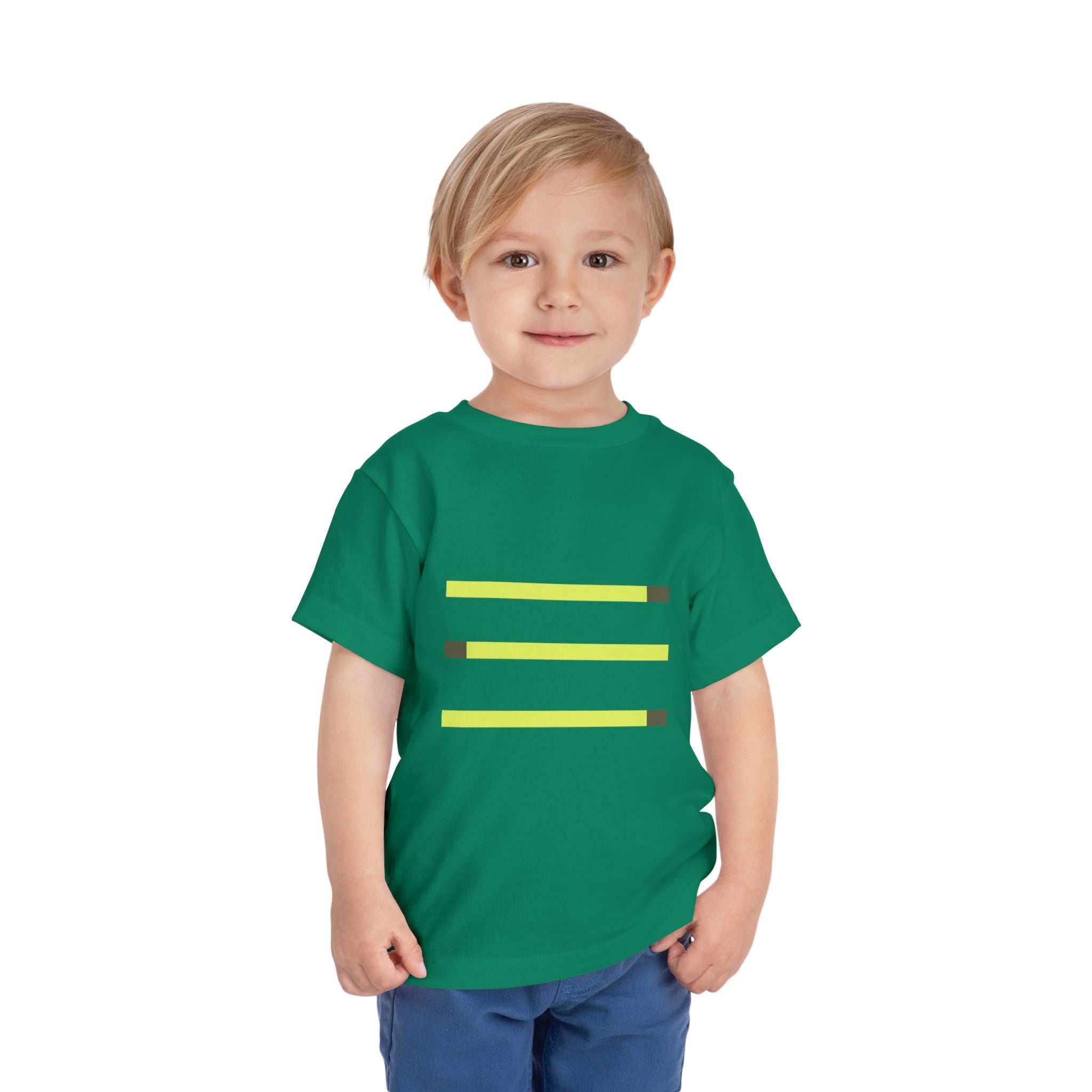 Toddler Short Sleeve Tee with Yellow Lines, Kids Fashion, Summer Playwear, Birthday Gift, Everyday Comfort, Fun Casual Wear
