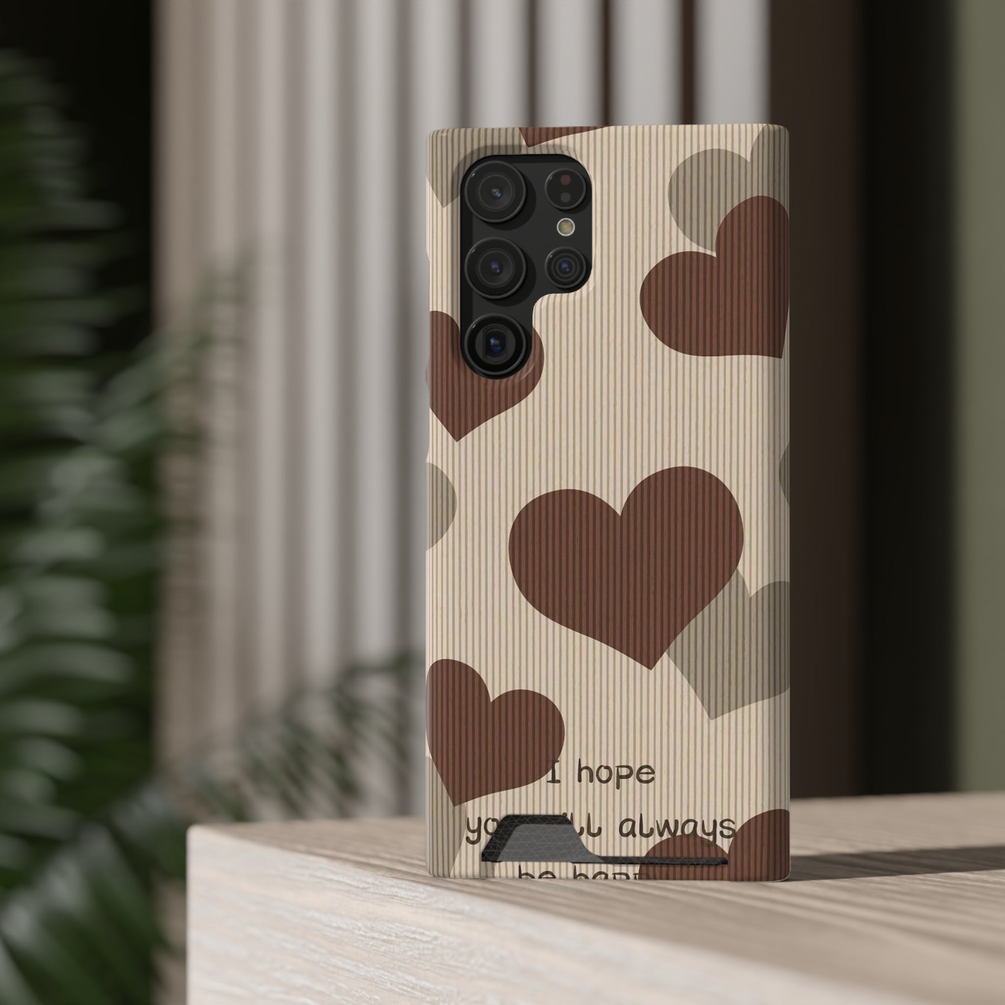 Heartfelt Phone Case with Card Holder | Cute Gift for Friends, Valentine's, Anniversary, Durable Protection, Everyday Use
