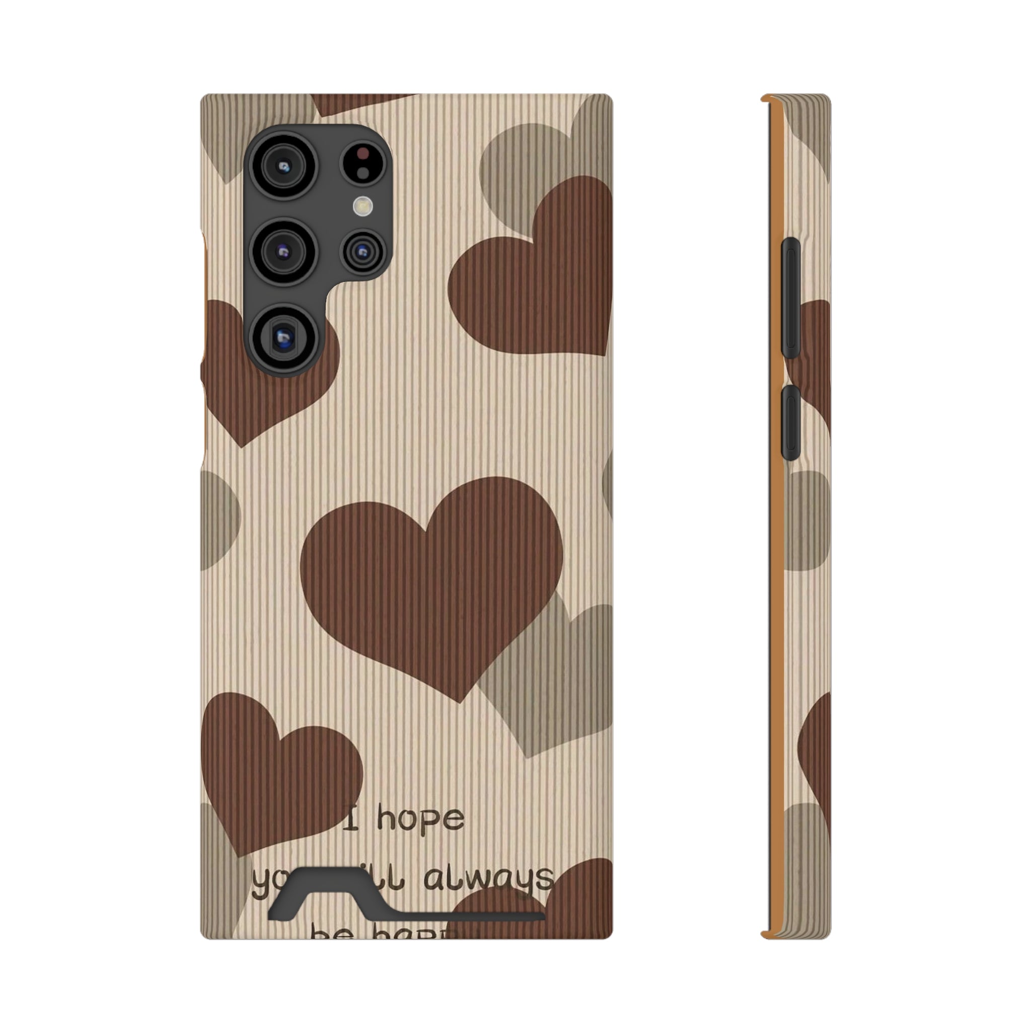 Heartfelt Phone Case with Card Holder | Cute Gift for Friends, Valentine's, Anniversary, Durable Protection, Everyday Use