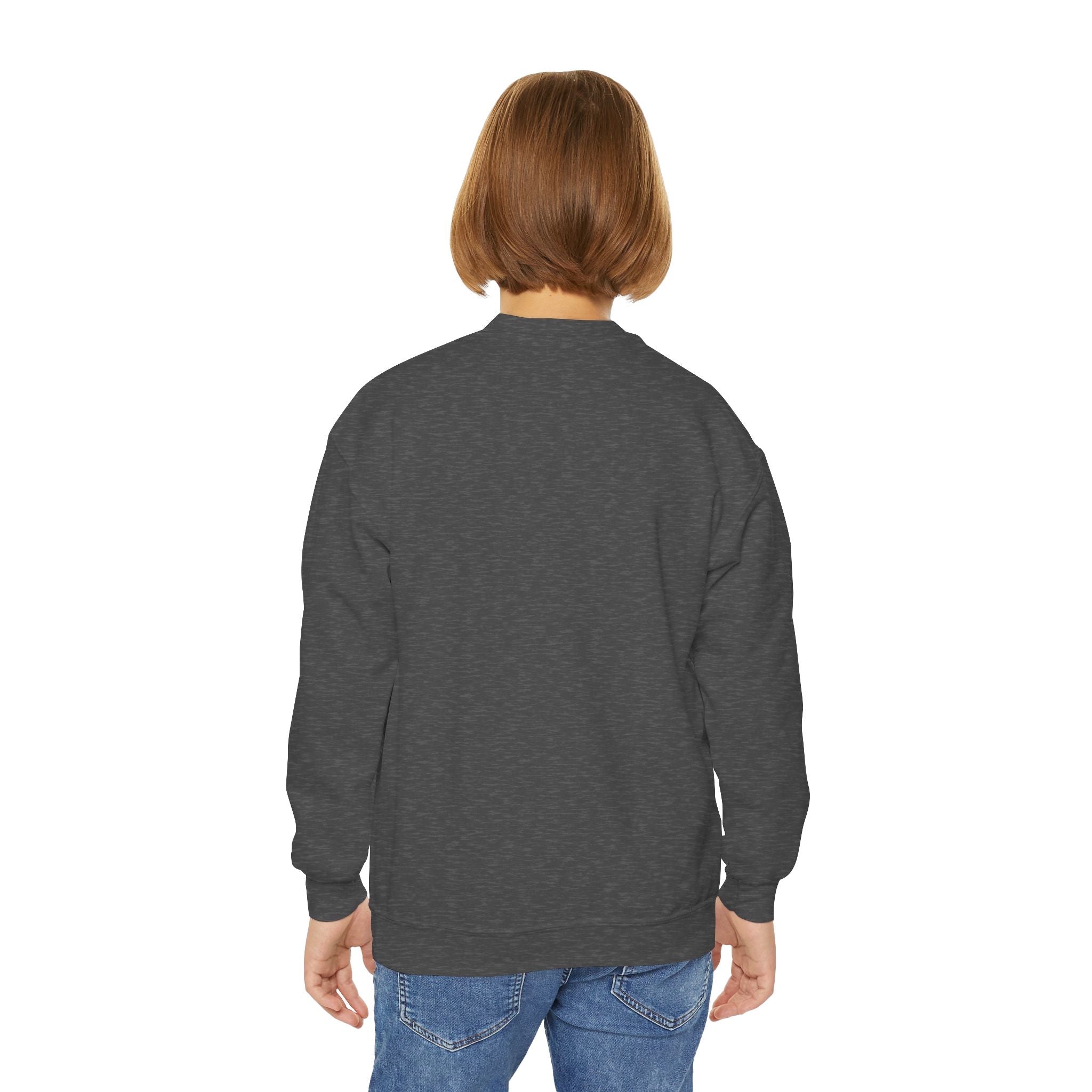 Halloween Youth Crewneck Sweatshirt, Spooky Sweatshirt, Kids Halloween Costume, Trick or Treat Gift, Fall Apparel, Cozy Halloween Clothing