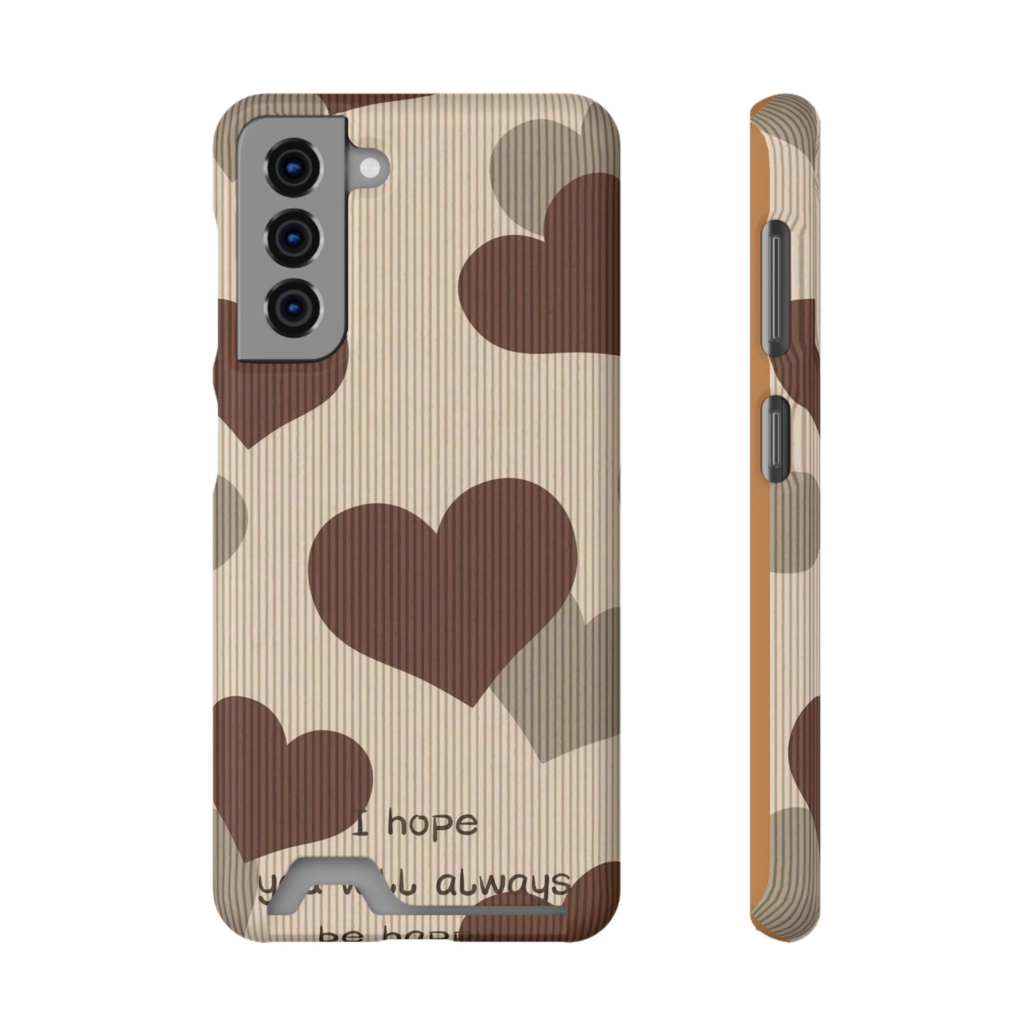 Heartfelt Phone Case with Card Holder | Cute Gift for Friends, Valentine's, Anniversary, Durable Protection, Everyday Use