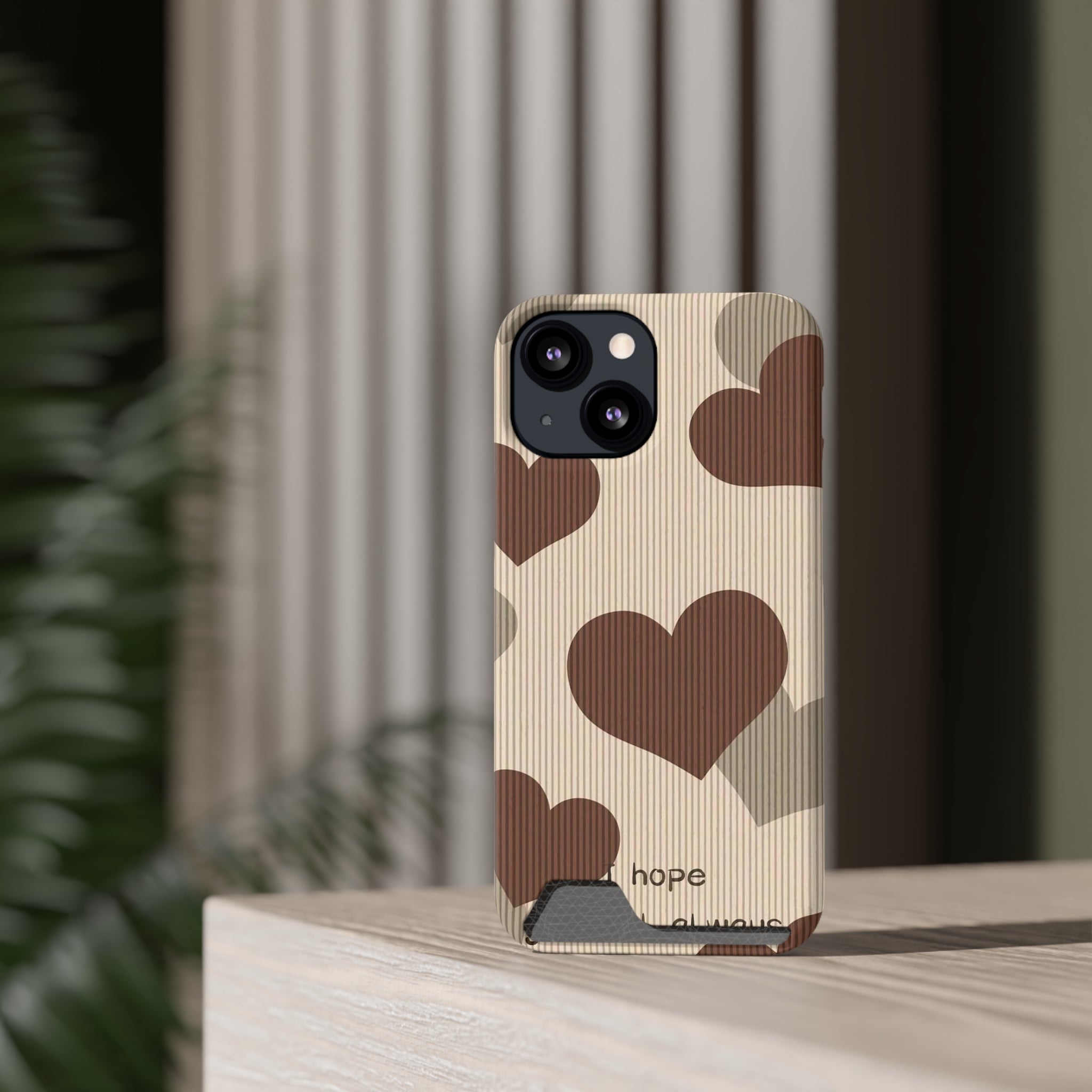 Heartfelt Phone Case with Card Holder | Cute Gift for Friends, Valentine's, Anniversary, Durable Protection, Everyday Use