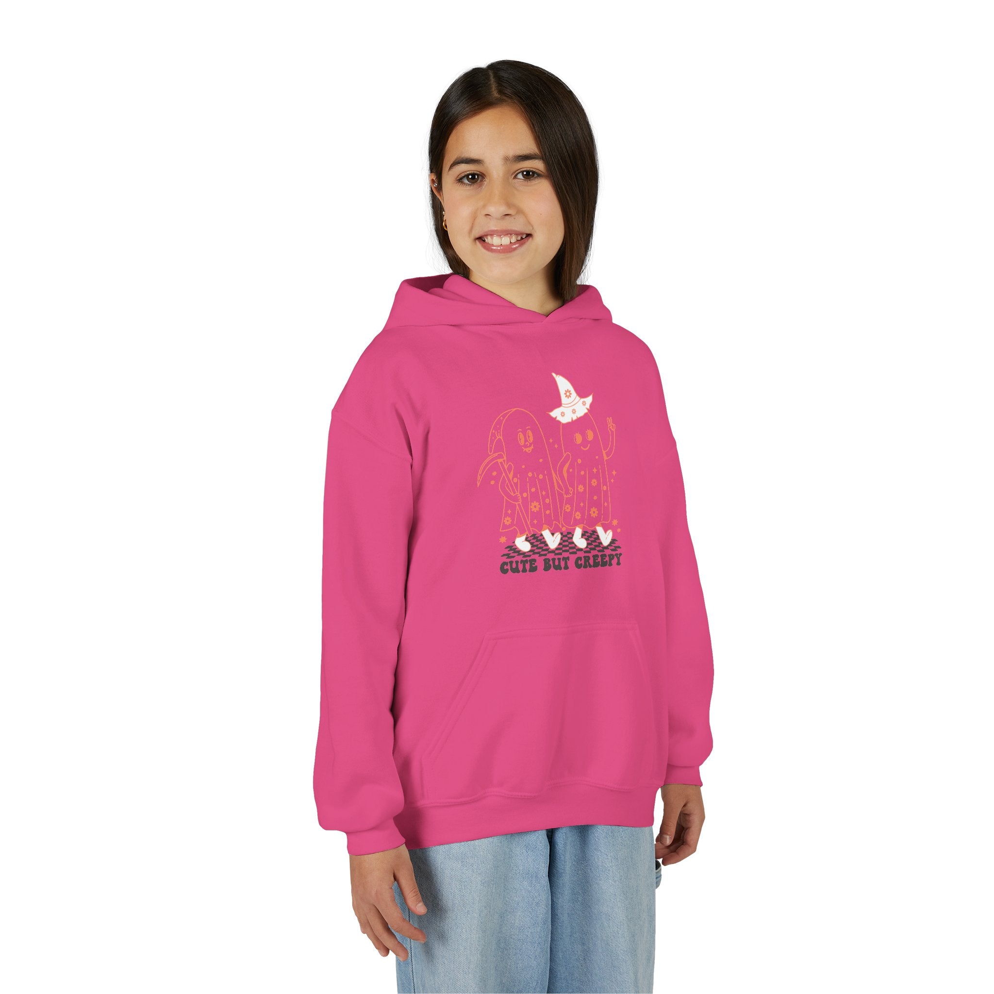 Cute but Creepy Youth Hoodie | Trendy Sweatshirt for Teens | Unique Gift for Halloween, Birthdays, or Everyday Wear