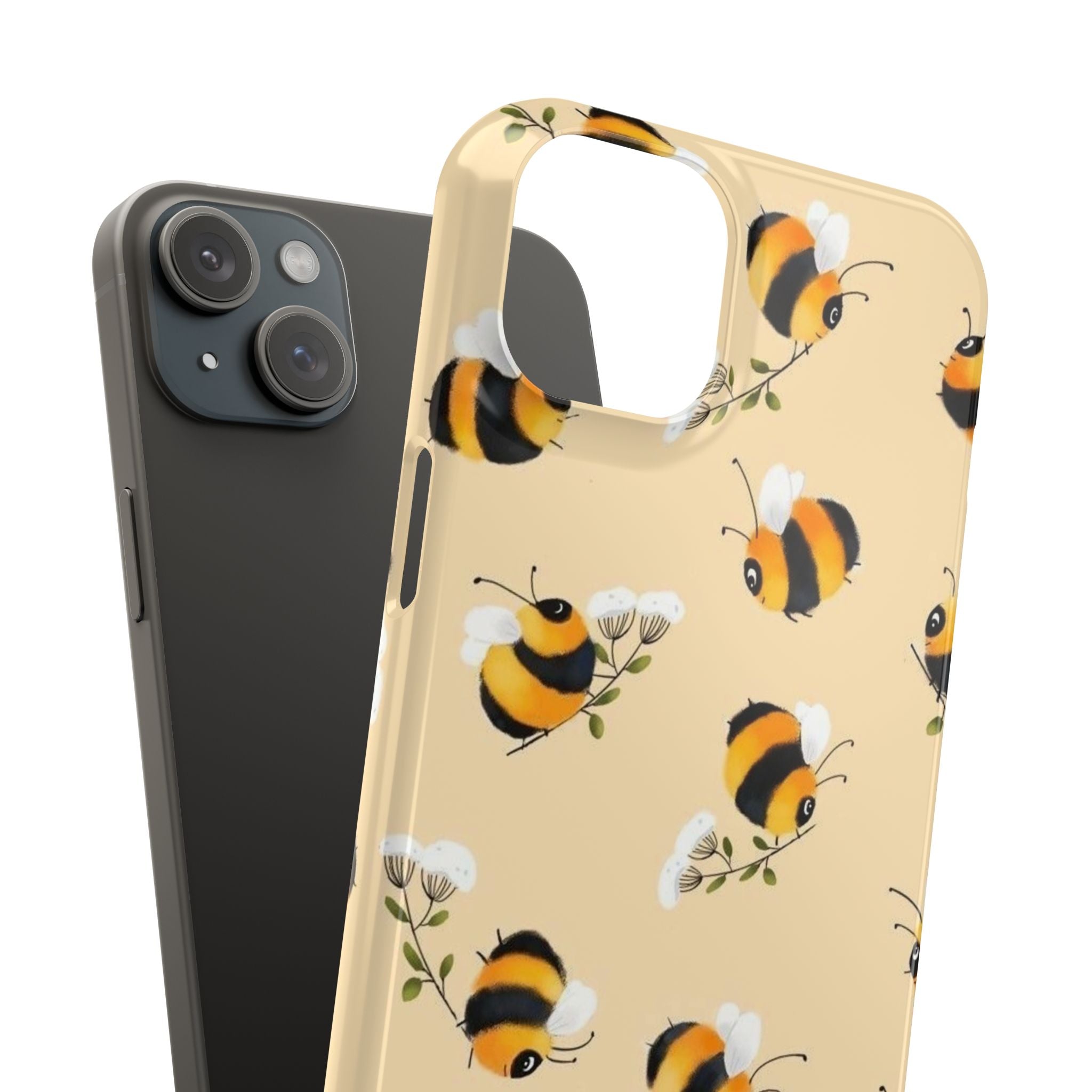 Bee-inspired Slim Phone Cases, Cute Bumblebee Design, Eco-friendly Mobile Covers, Perfect Gift for Nature Lovers