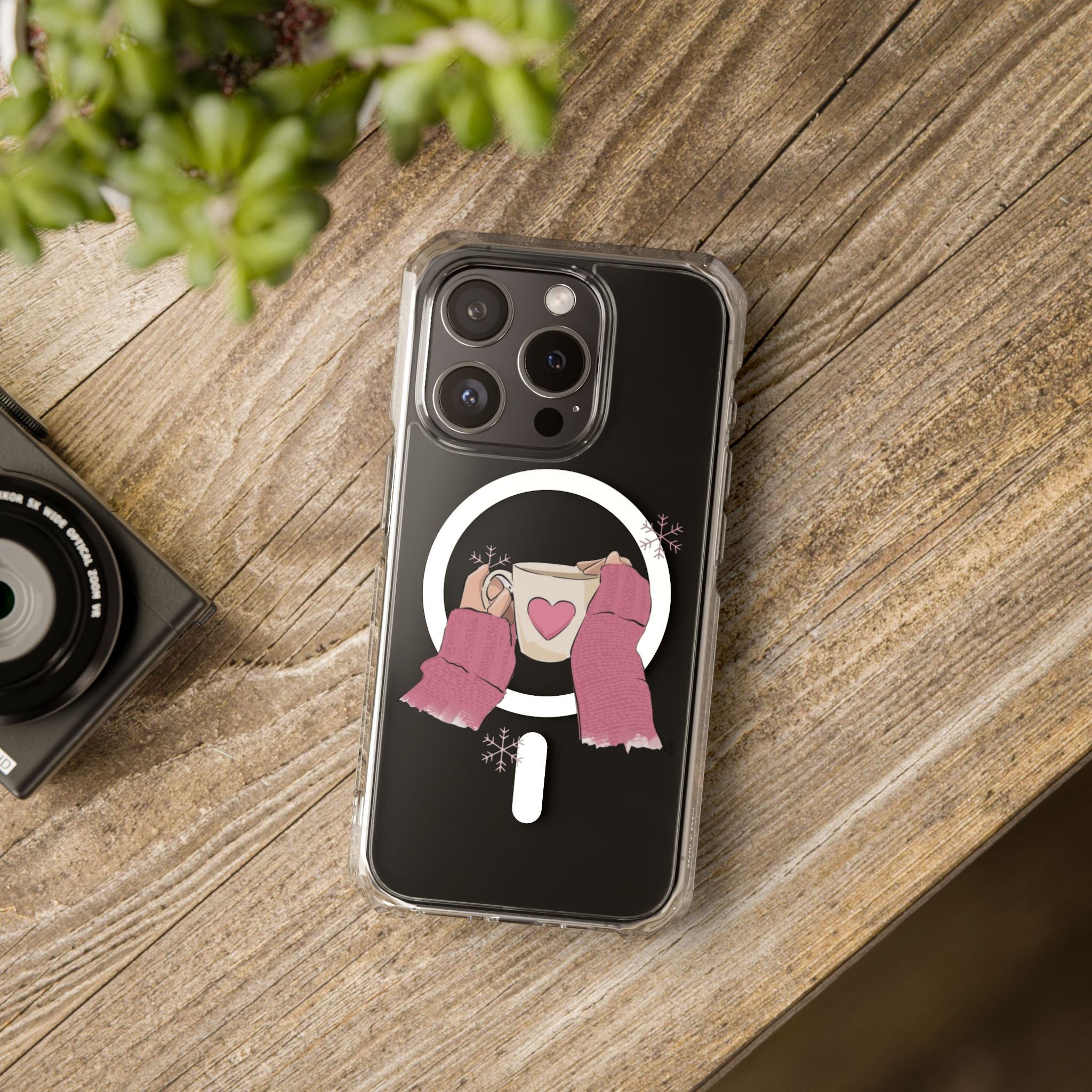 Heartwarming Magnetic Phone Case, Cute Smartphone Cover, Winter Accessories, Gift for Her, Instagrammable Tech