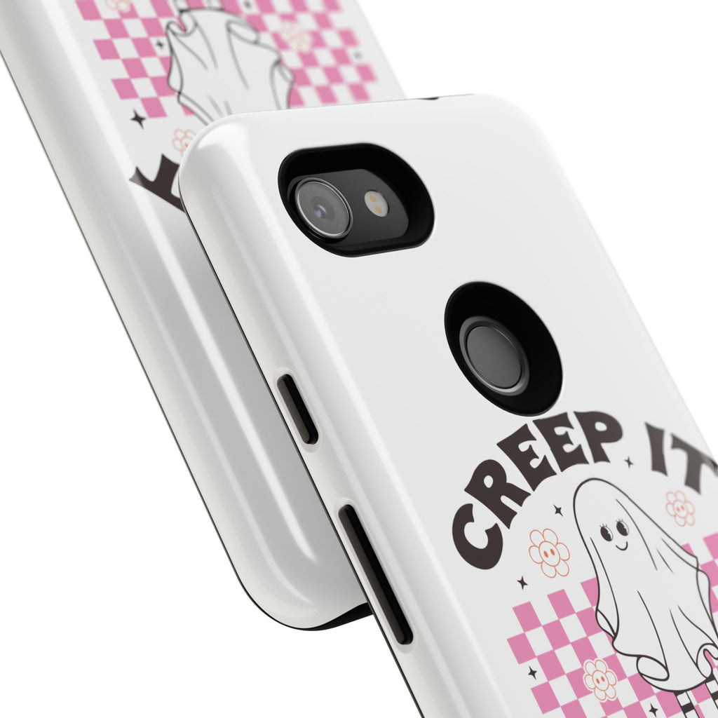 Cute Ghost Phone Case - Creep It Real, Halloween Accessories, Skateboard Theme, Kawaii Gift, Fun Phone Cover