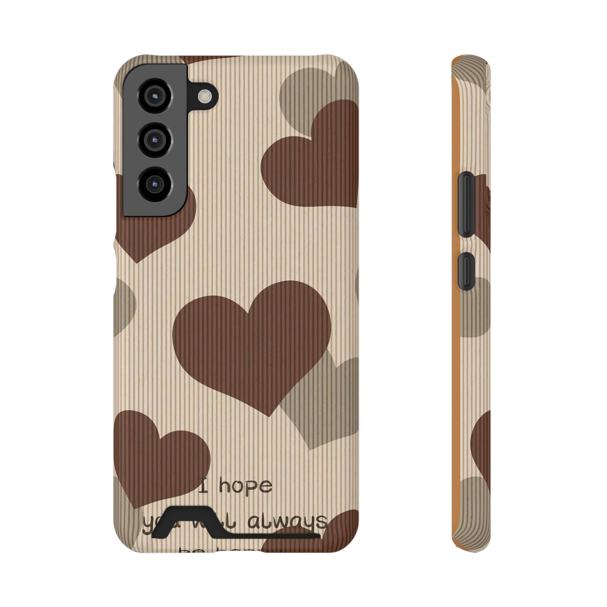 Heartfelt Phone Case with Card Holder | Cute Gift for Friends, Valentine's, Anniversary, Durable Protection, Everyday Use