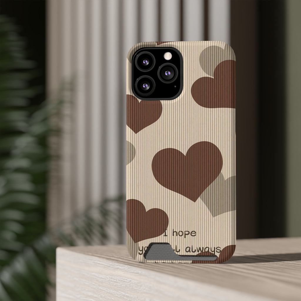 Heartfelt Phone Case with Card Holder | Cute Gift for Friends, Valentine's, Anniversary, Durable Protection, Everyday Use